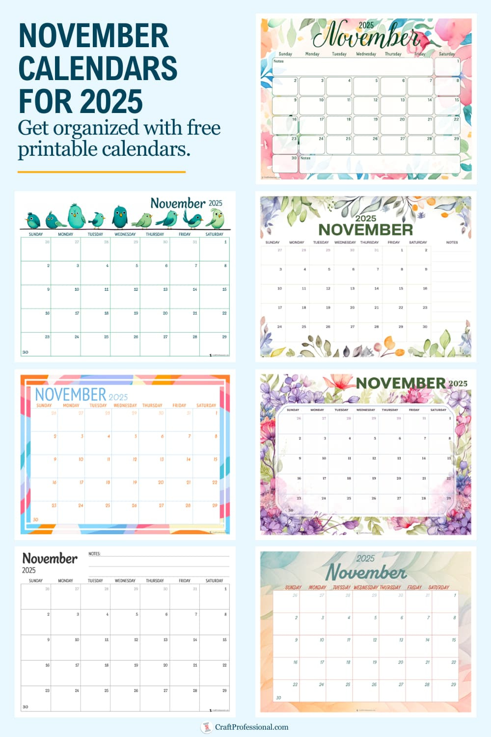 November Calendars For 2025! Get Organized With Our Free Printables within November 2025 Calendar Weather