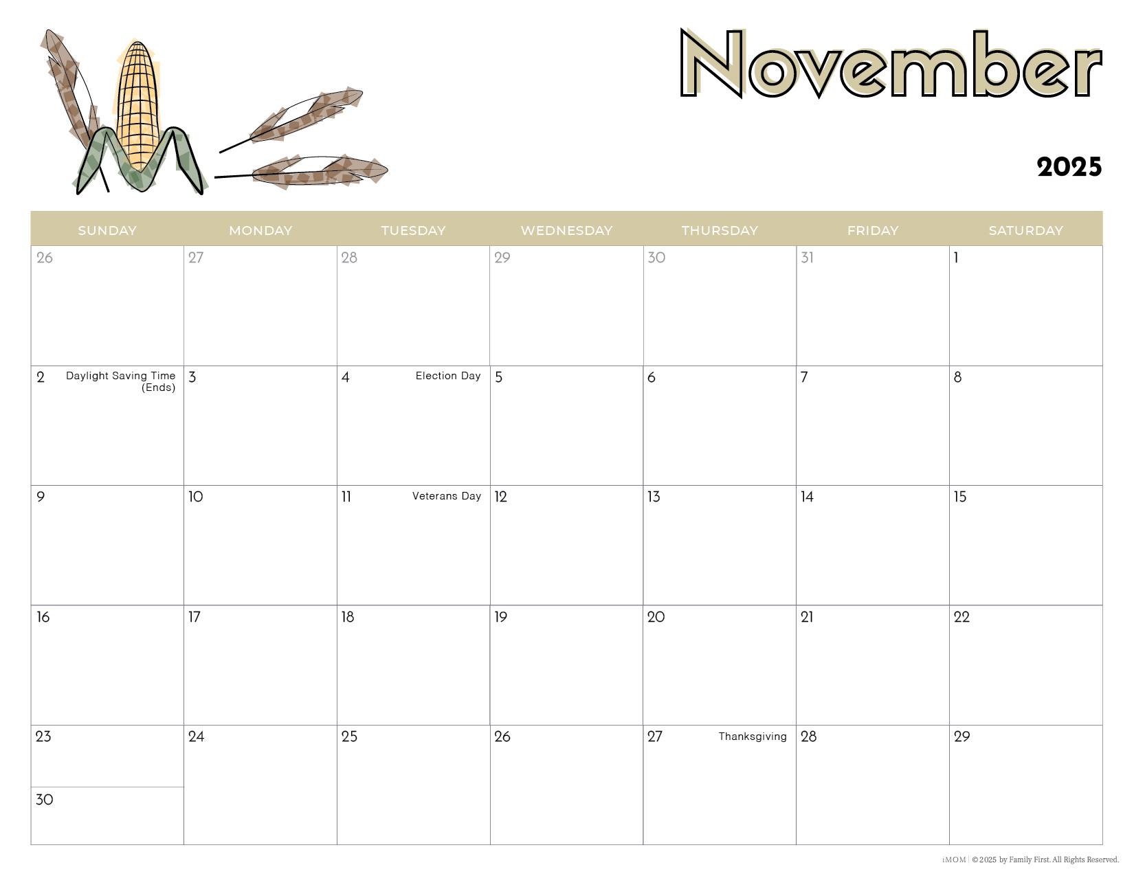Printable Calendars For Kids2025-2026 Printable Calendars For Kids for November Calendar 2025 Printable For Kids