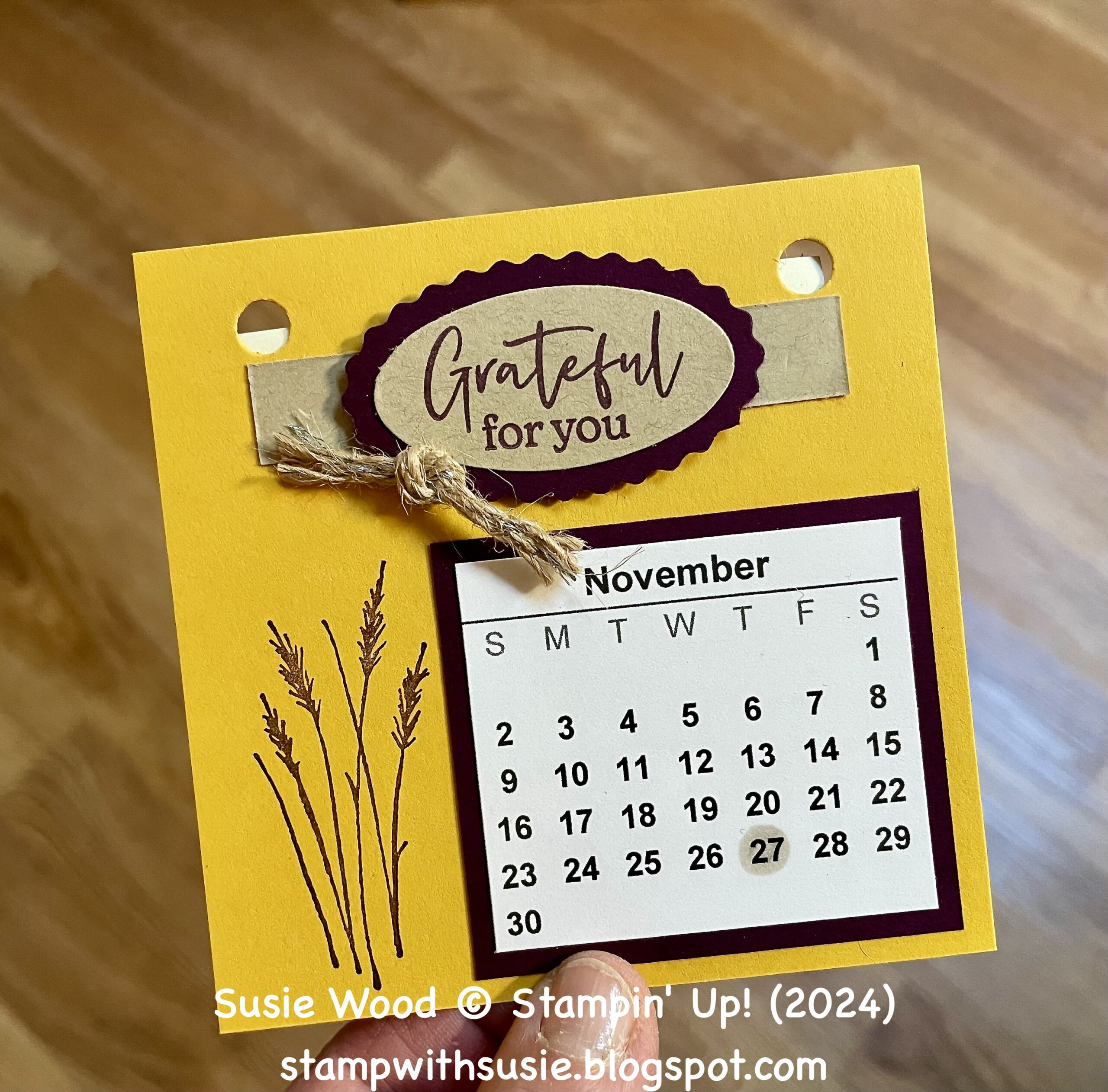Stamp With Susie: November 2025 Grateful Calendar Page intended for Gratitude Calendar November 2025