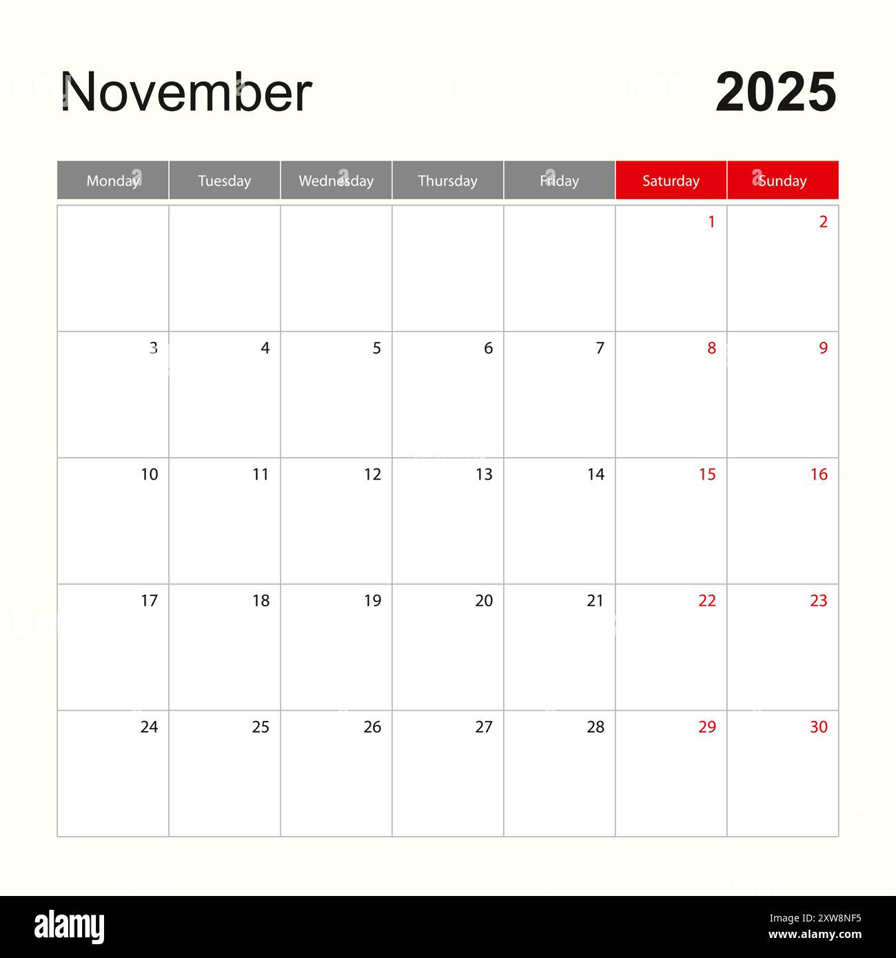 Wall Calendar Template For November 2025. Holiday And Event inside Event Calendar November 2025