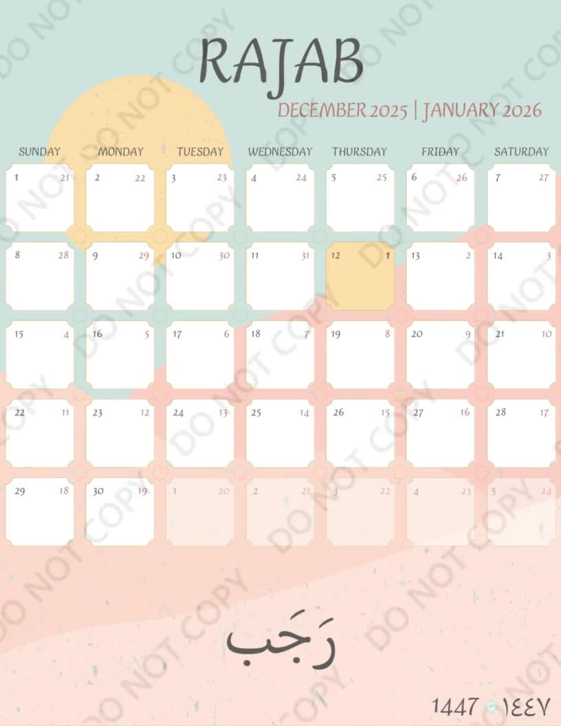 1447 Hijri Kalenderjahr, 1447 Islamischer Kalender Pdf, 2025 Hijri  Kalender, 2026 Hijri Kalender, Islam Kalender 2025 Hijir Pdf, Hijri Monate within Islamic Finder Calendar 2026