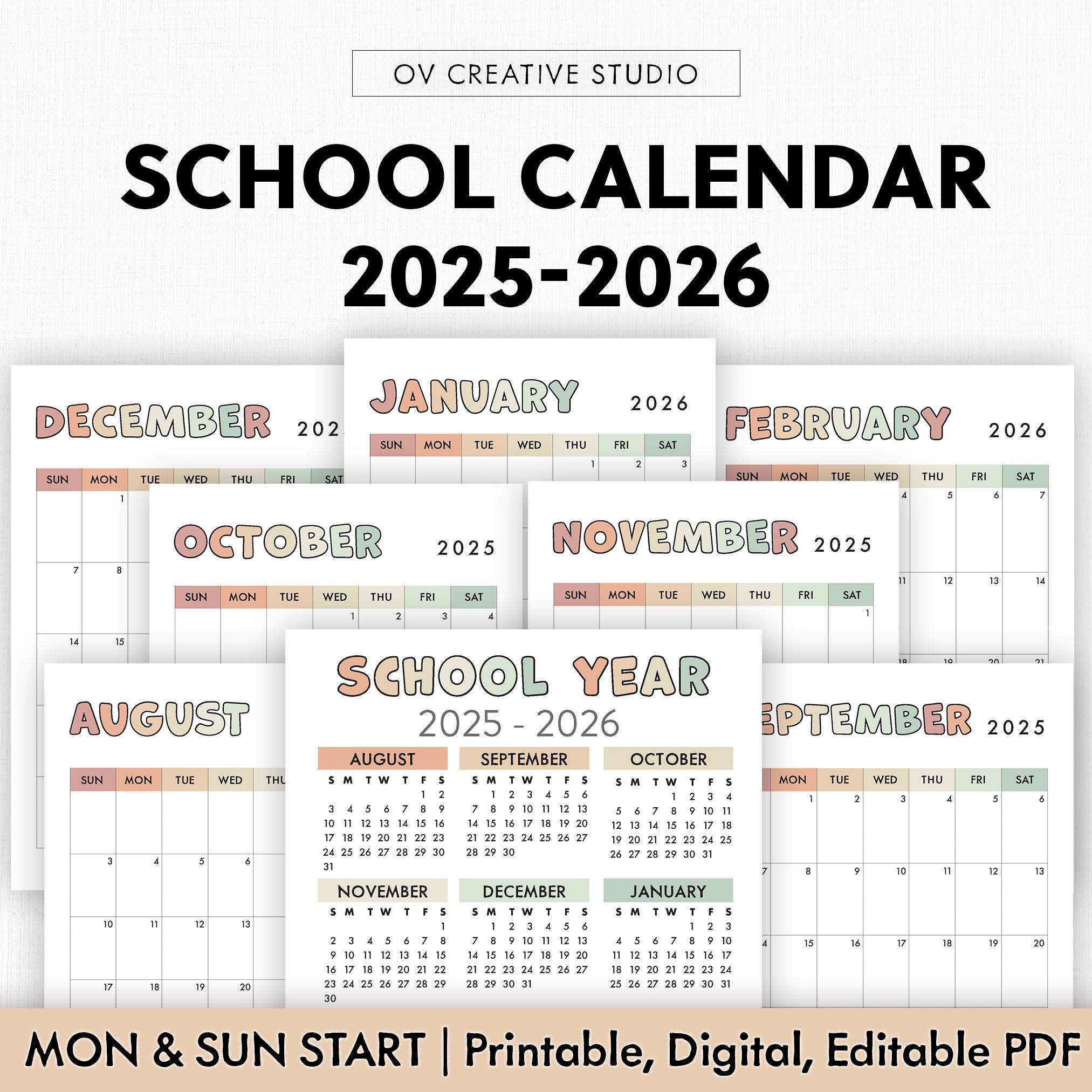 2024/2025 School Calendar - Etsy inside Nyc Catholic School Calendar 2026 to 2027
