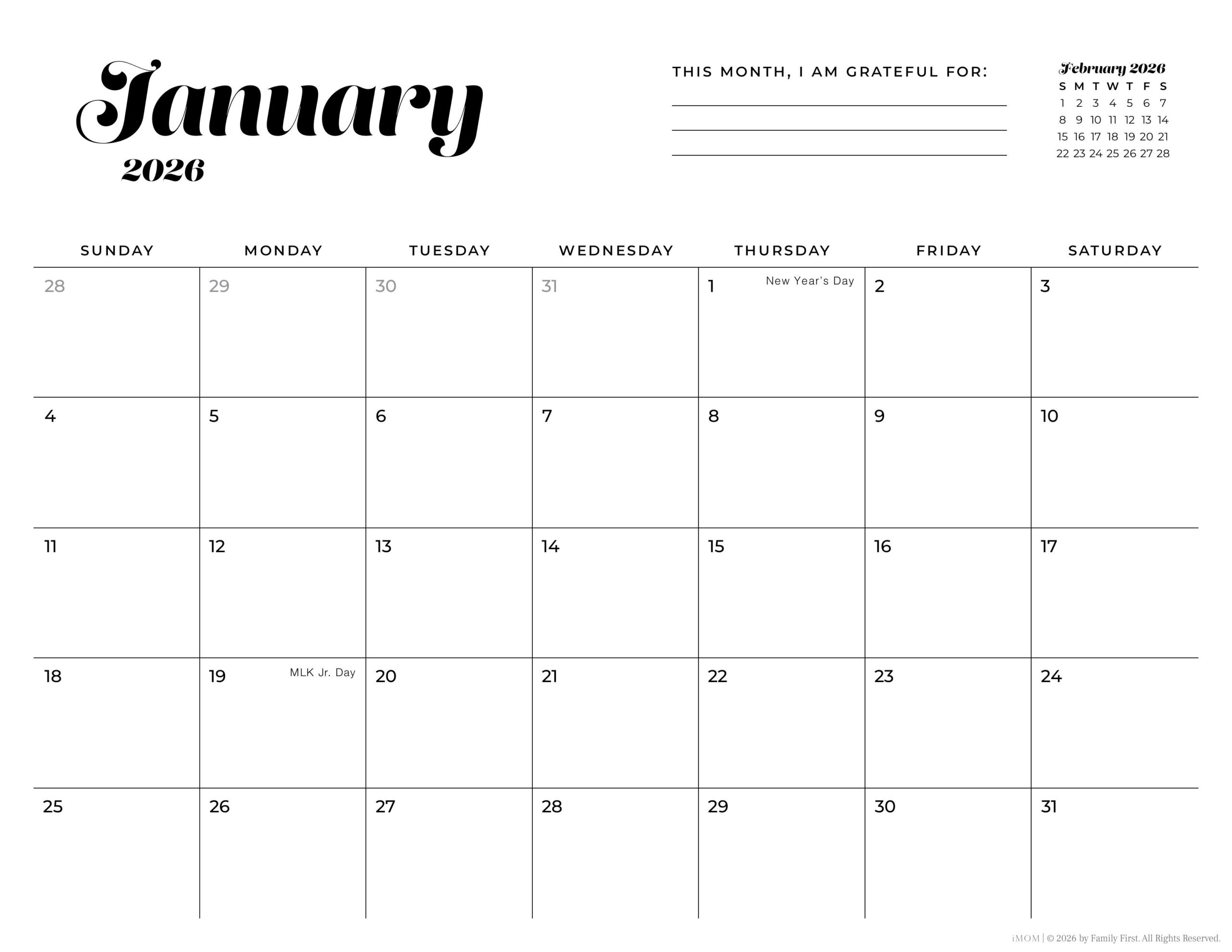2025-2026 Simple Printable Calendar For Moms - Imom with 2026 Calendar Printable Simple