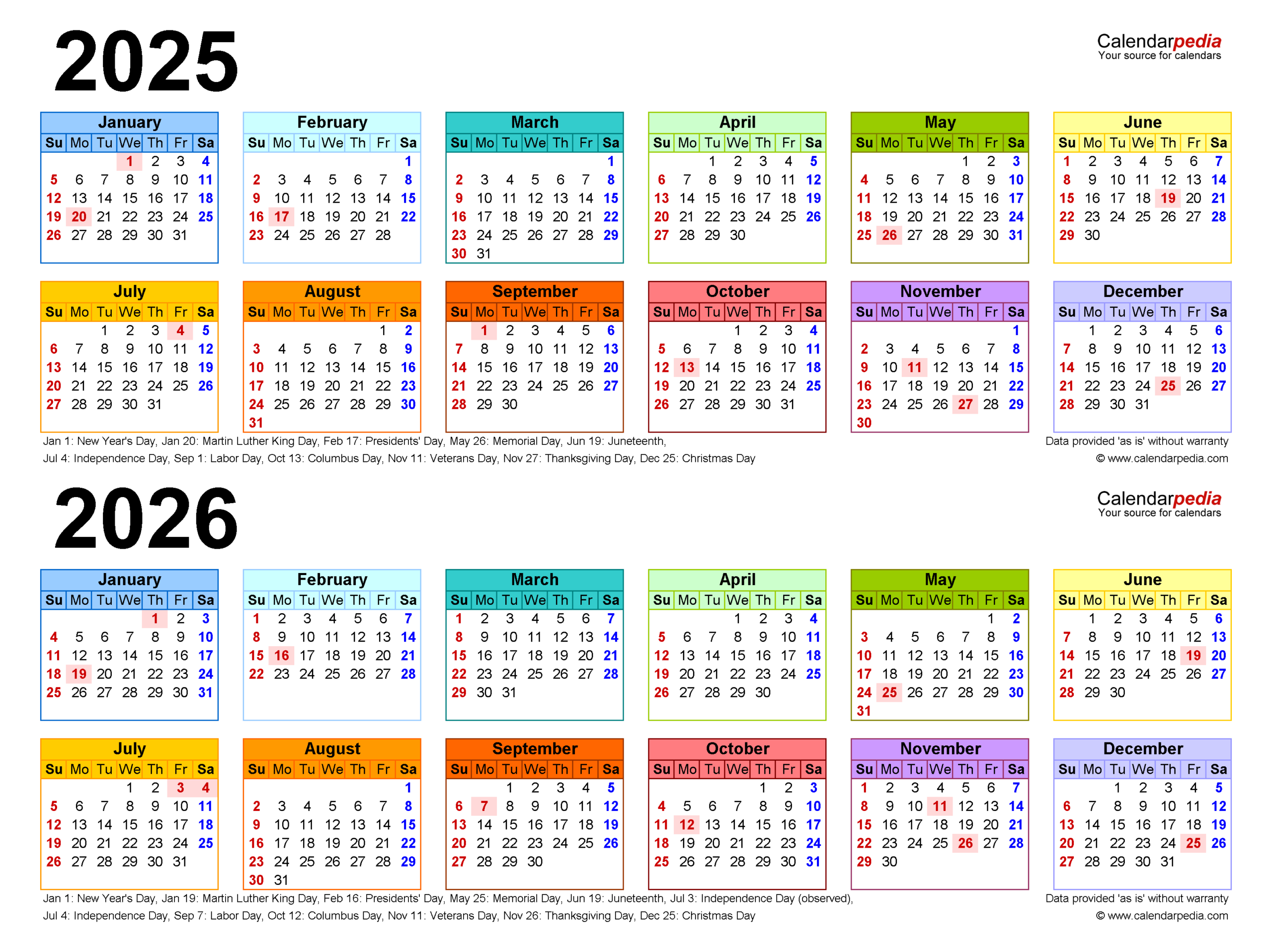 2025-2026 Two Year Calendar - Free Printable Pdf Templates for 2025 Calendar 2026 Printable Us