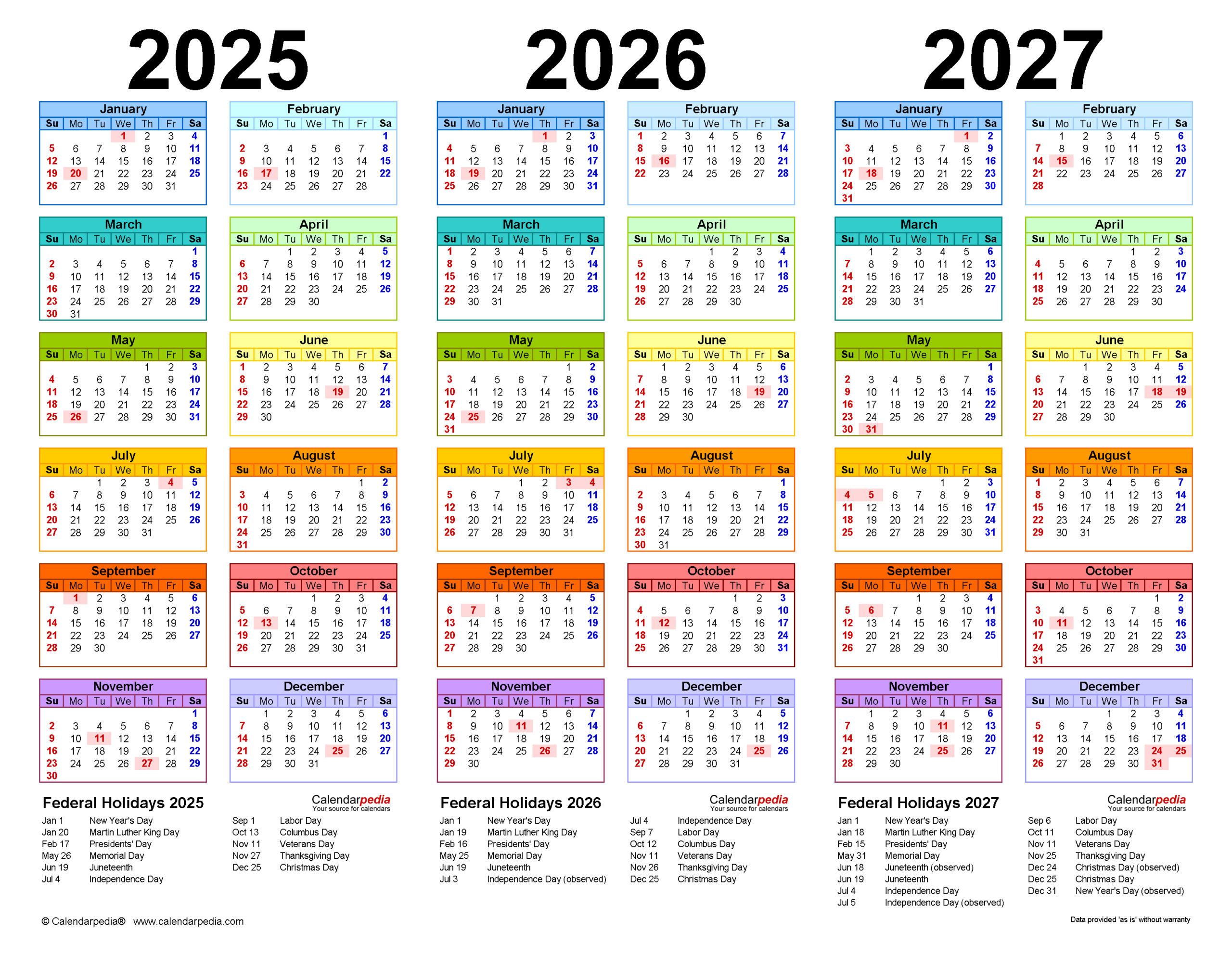2025-2027 Three Year Calendar - Free Printable Pdf Templates regarding Printable 3 Year Calendar 2025 2026 2027