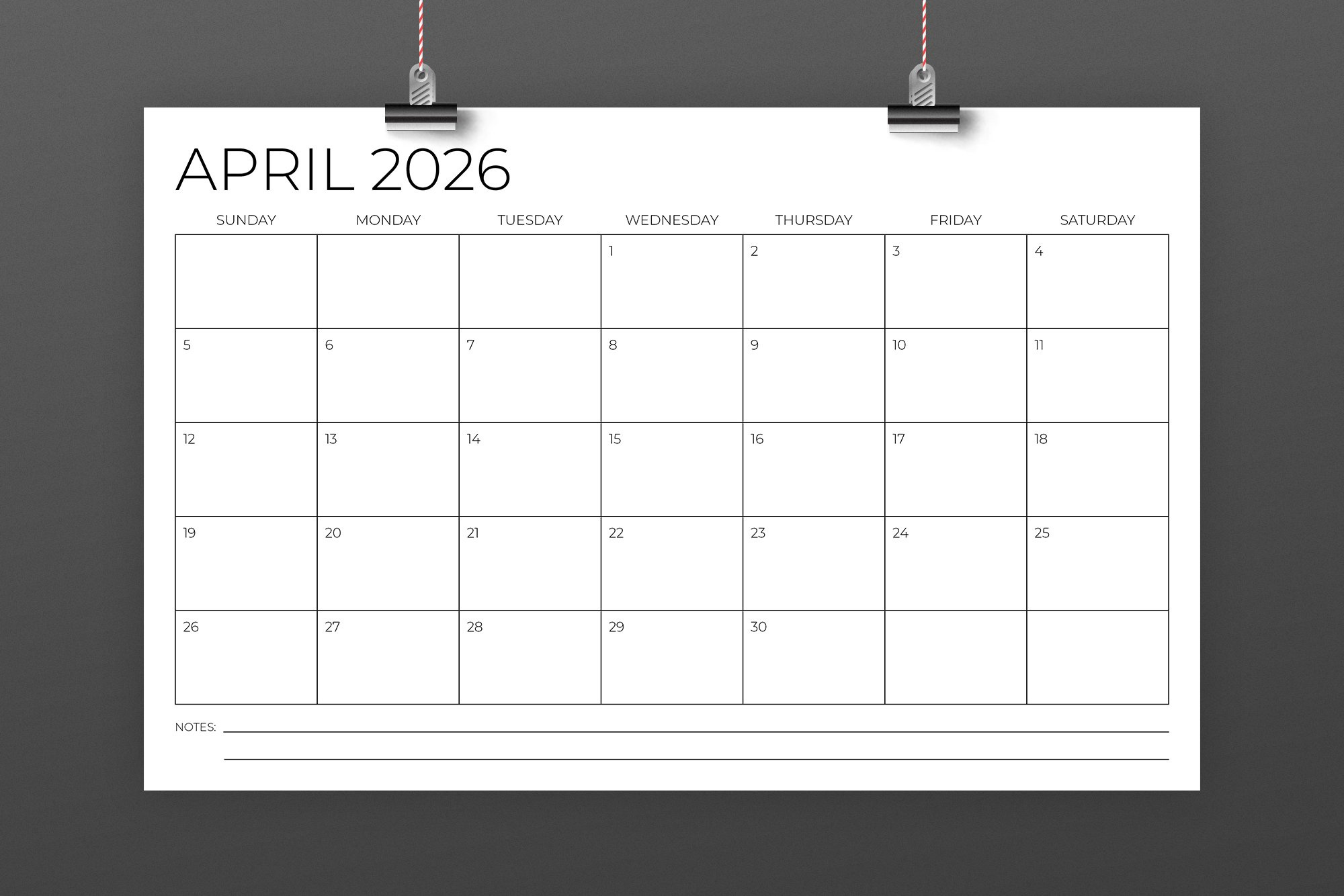 2026 11X17 Calendar Template pertaining to 2026 Calendar Printable 11X17