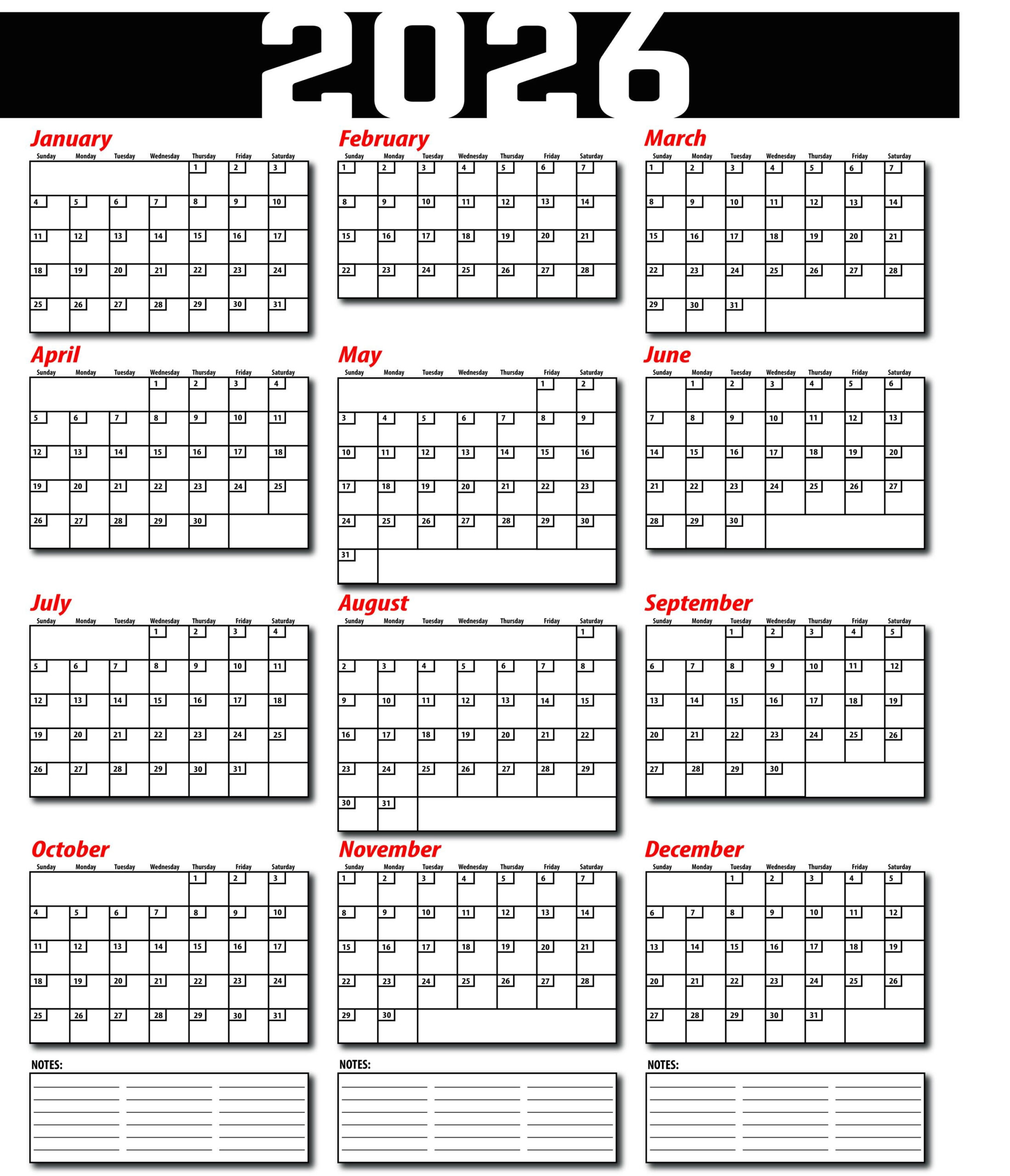 2026 Calendar 18&amp;quot;X24&amp;quot; Satin Poster - Etsy intended for Adp 2026 Calendar Printable