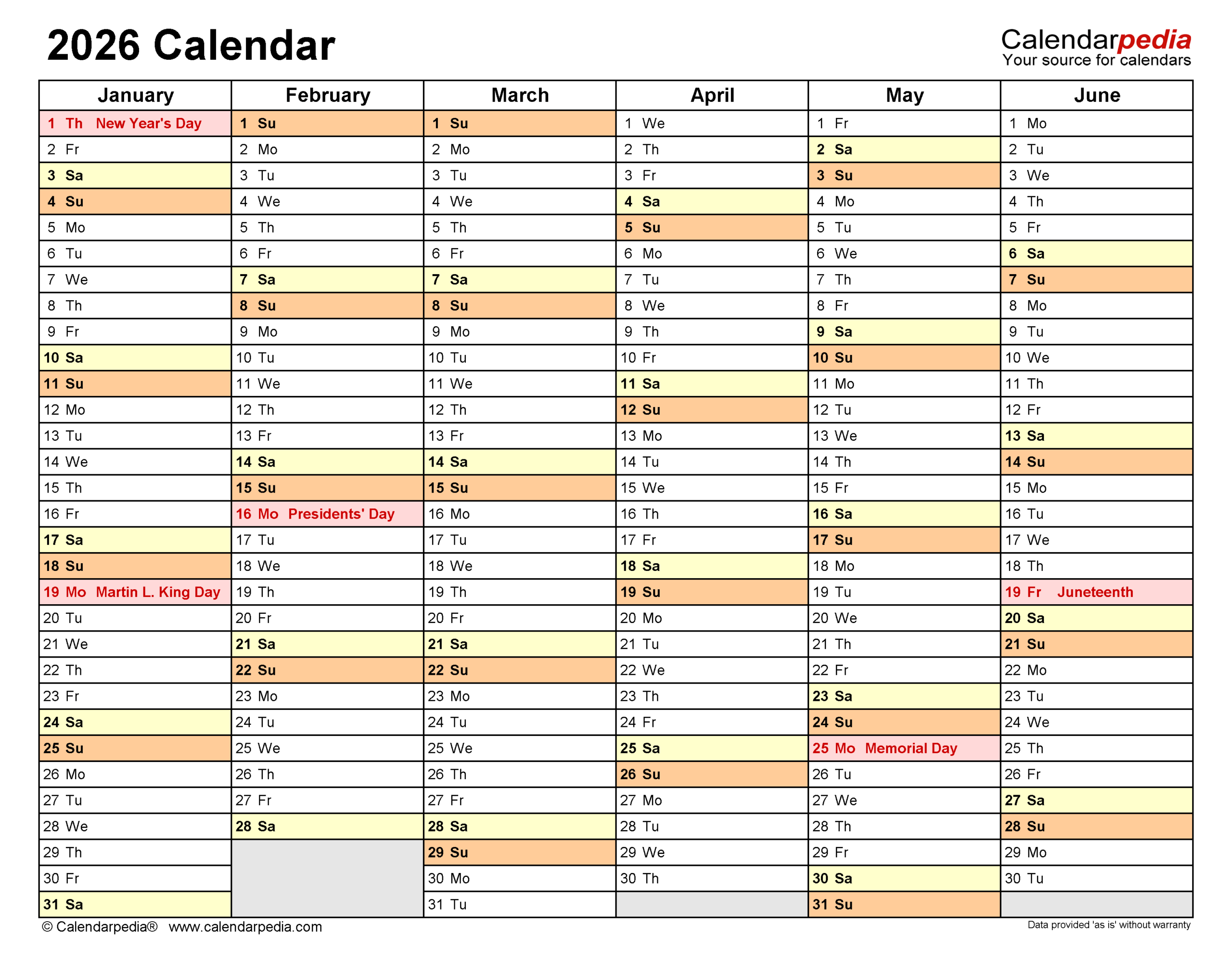 2026 Calendar - Free Printable Pdf Templates | Calendarpedia regarding Free Printable Attendance Calendar 2026
