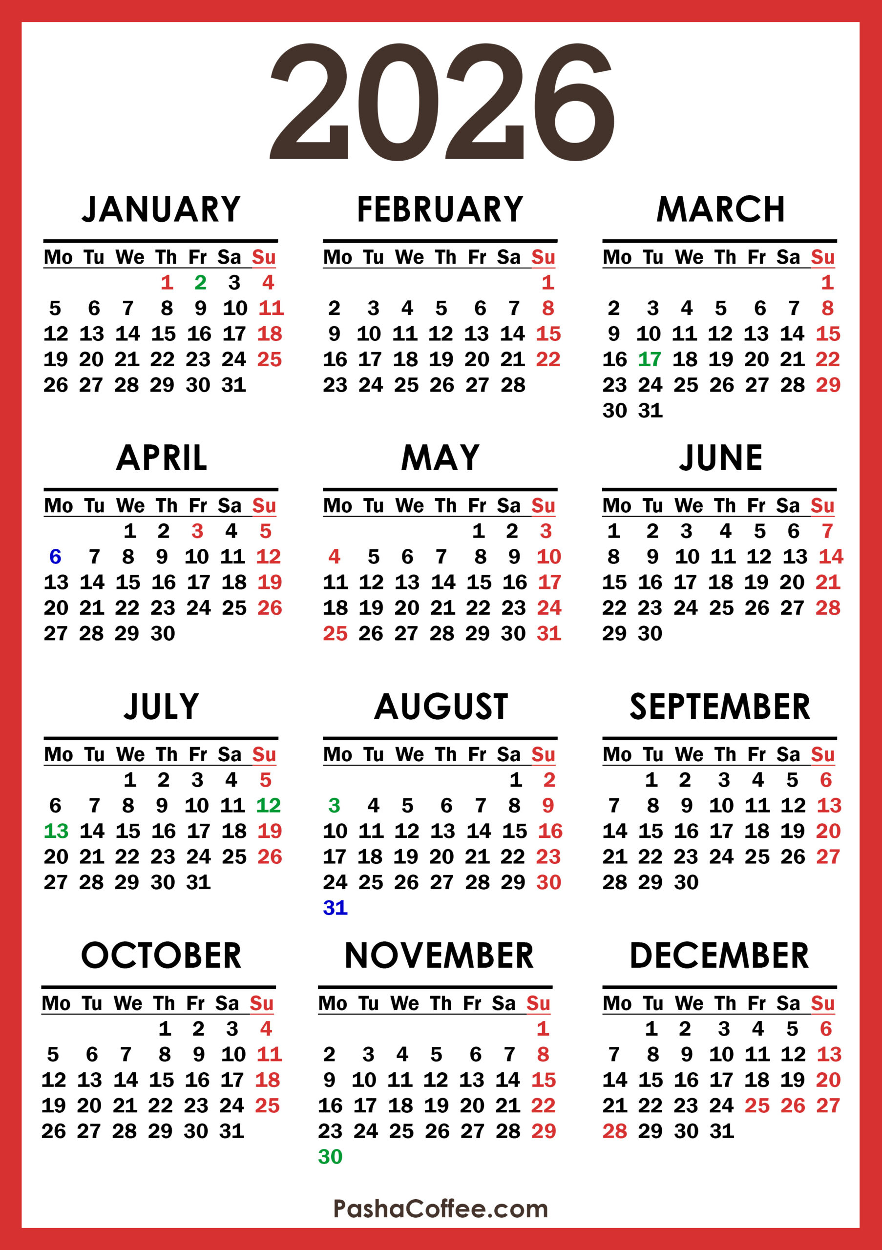 2026 Calendar With Uk Holidays, Printable Free, Vertical intended for 2026 Calendar Printable with Holidays UK