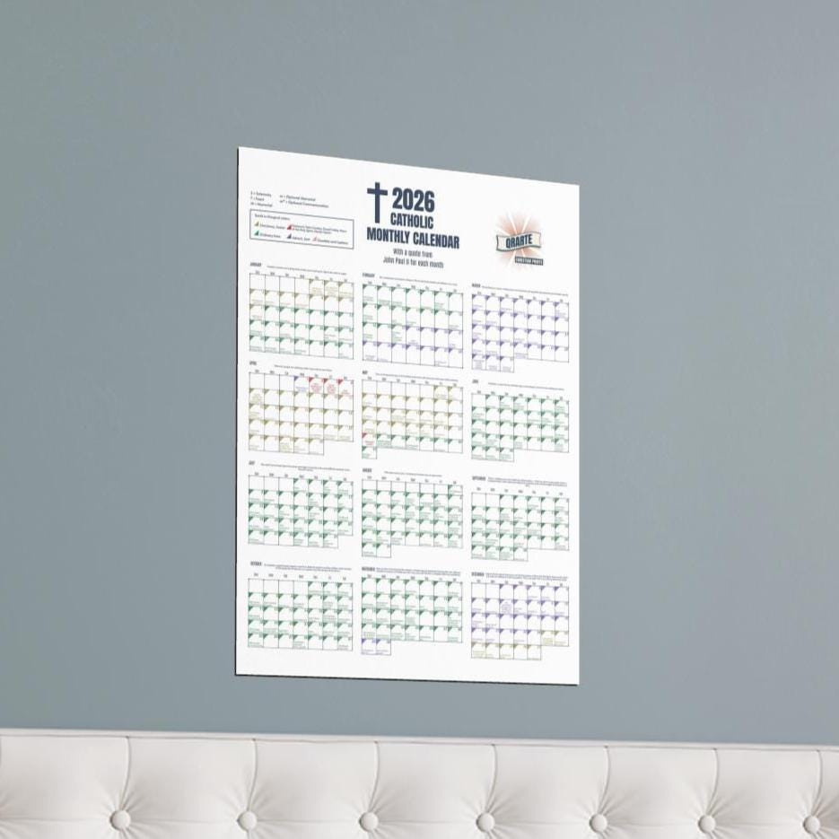 2026 Catholic Wall Calendar - Monthly Religious Poster - Etsy inside Catholic Wall Calendar 2026