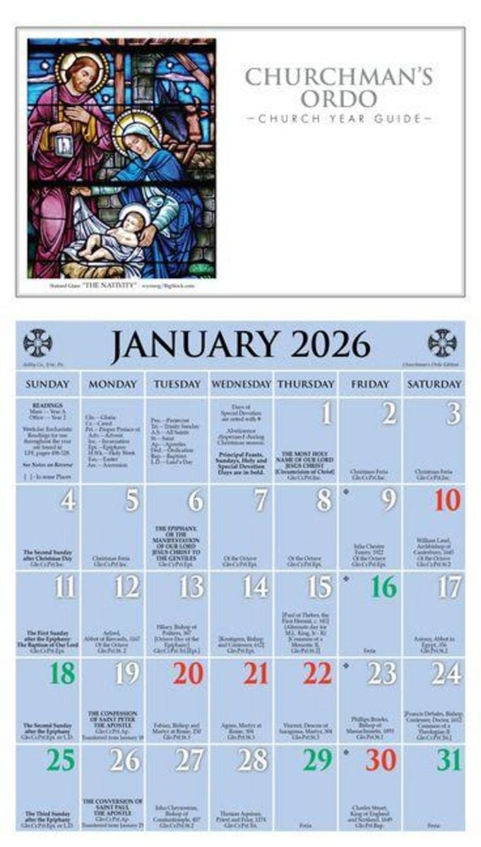 2026 Churchman&amp;#039;S Ordo Kalendar&amp;quot; Kaufen throughout Catholic Calendar January 2026