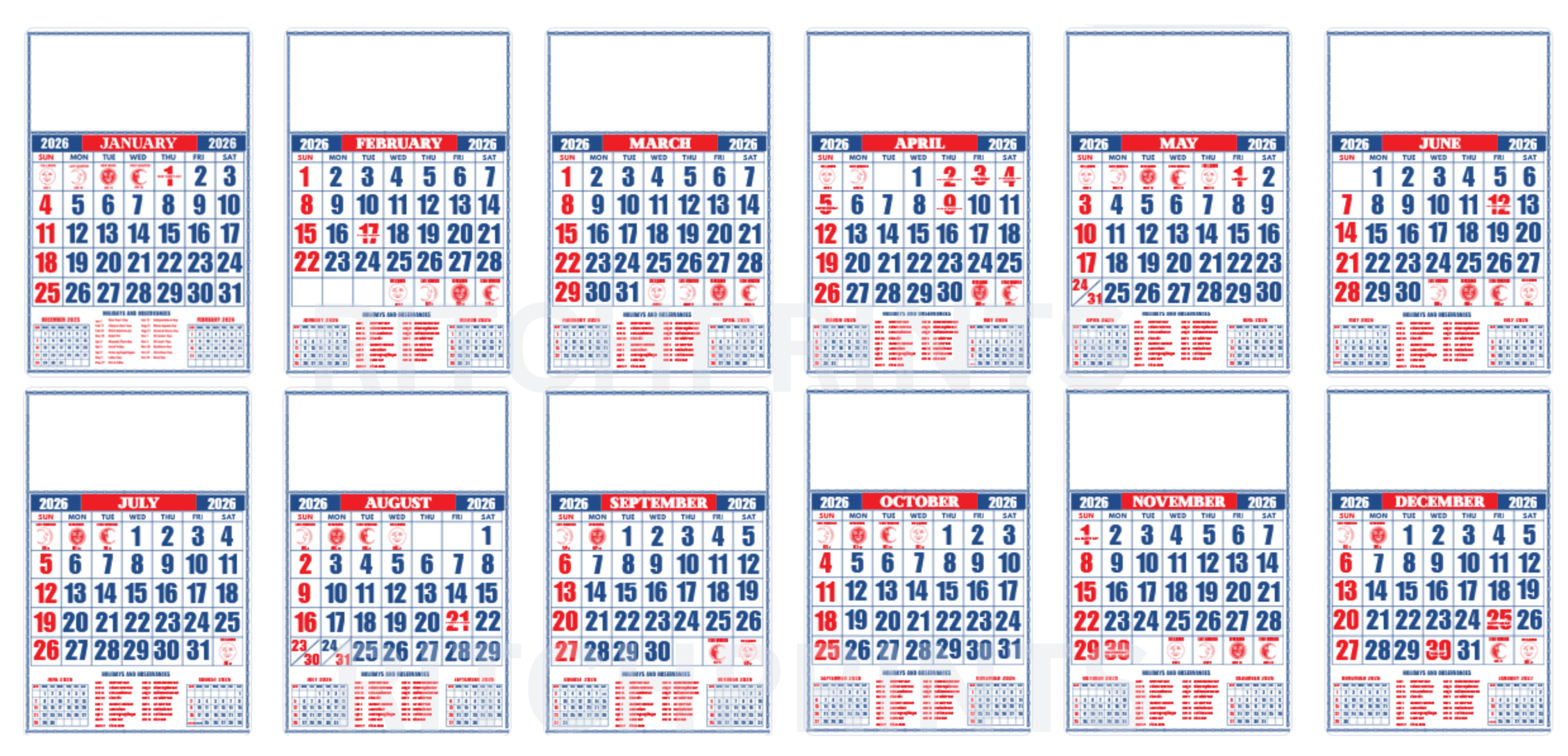 2026 Commercial Calendar - Pdf And Canva Templates Long regarding 2026 Calendar Printable Philippines