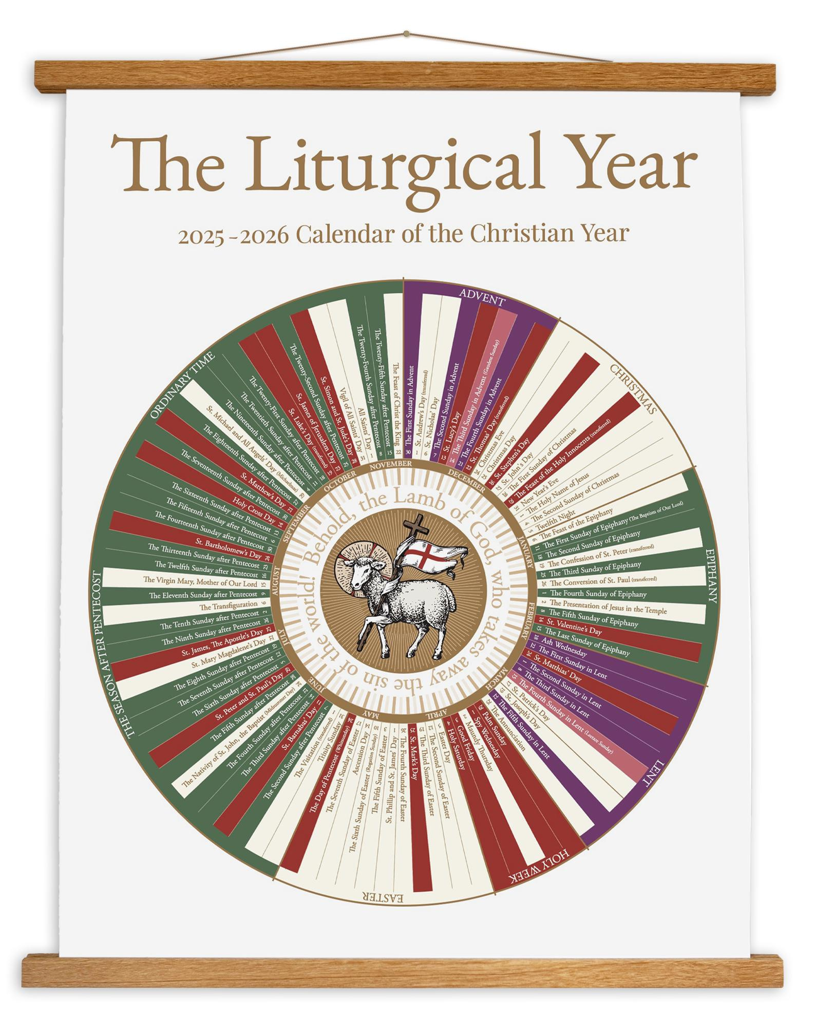 2026 Liturgical Year Wall Calendar | Christian Church Seasons with Episcopal Liturgical Calendar 2026