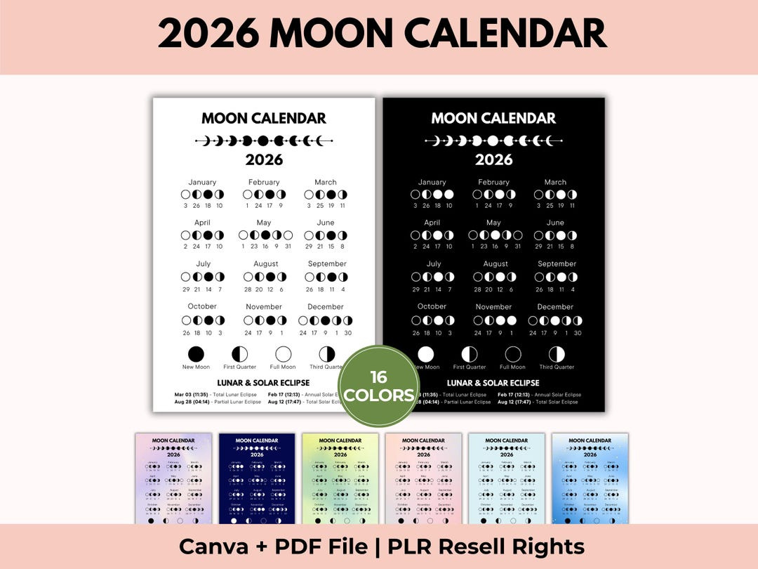 2026 Mondphasen Kalender, Mondkalender, Astrologiekalender regarding 2026 Full Moon Calendar Printable