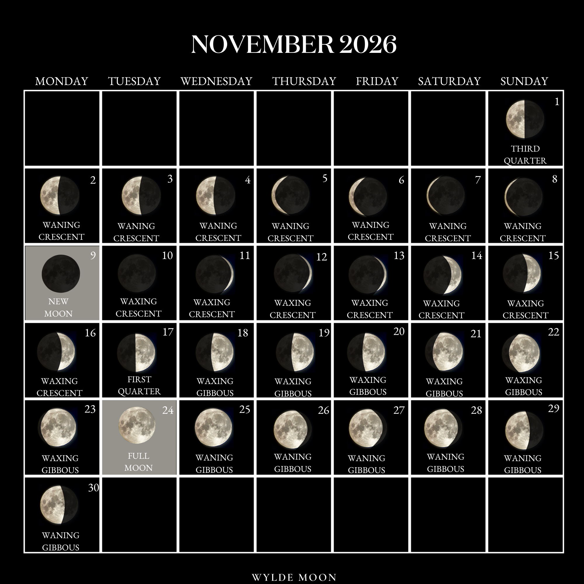 2026 Moon Calendar - Every Phase And Stage Of The Moon pertaining to 2026 Moon Phase Calendar