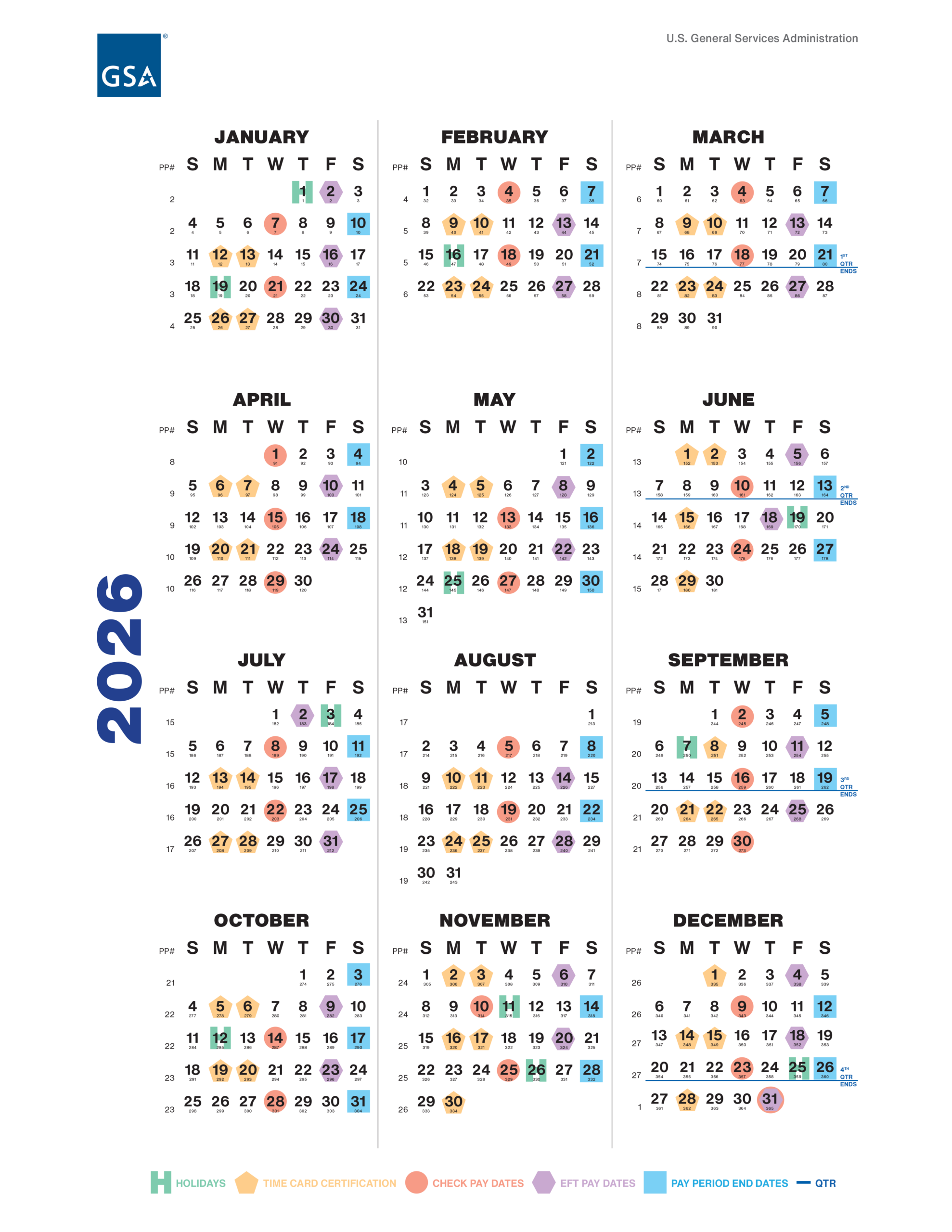 2026 Payroll Calendar | Gsa throughout Adp 2026 Calendar Printable