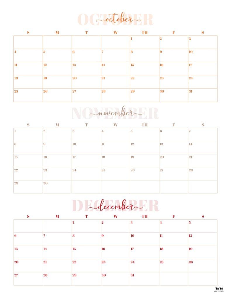 2026 Three Month/Quarterly Calendars - 36 Free Cals | Printabulls within 3 Month Printable Calendar 2026