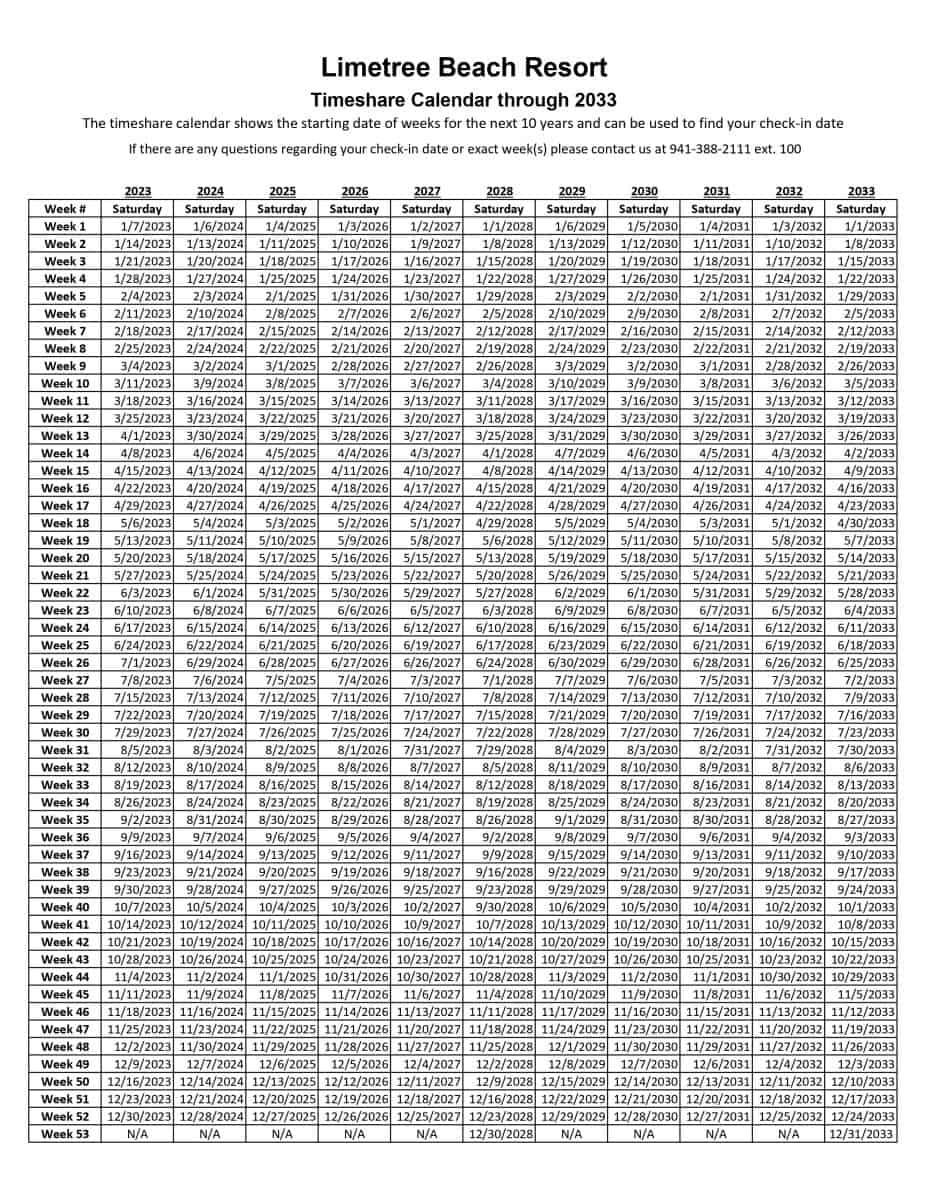 2026 Timeshare Calendar - Printable intended for Timeshare 2026 Calendar Printable