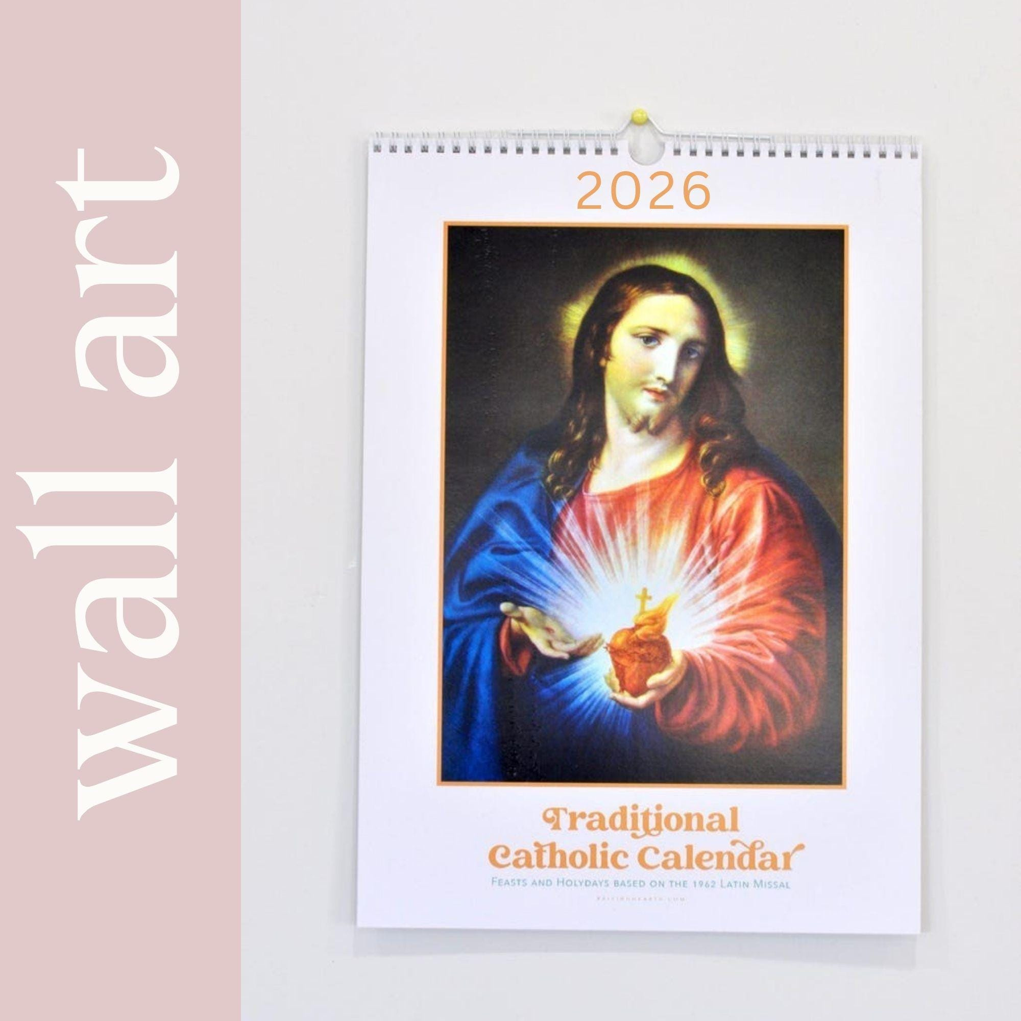 2026 Traditional Catholic Wall Calendar: Sacred Art, 1962 Latin for Traditional Latin Mass Catholic Calendar 2026