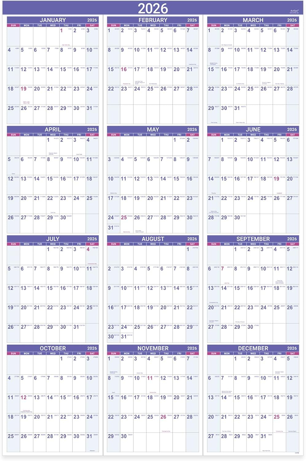 2026 Yearly Wall Calendar - 2026 Wall Calendar With Bhutan | Ubuy inside Julian Day Calendar 2026