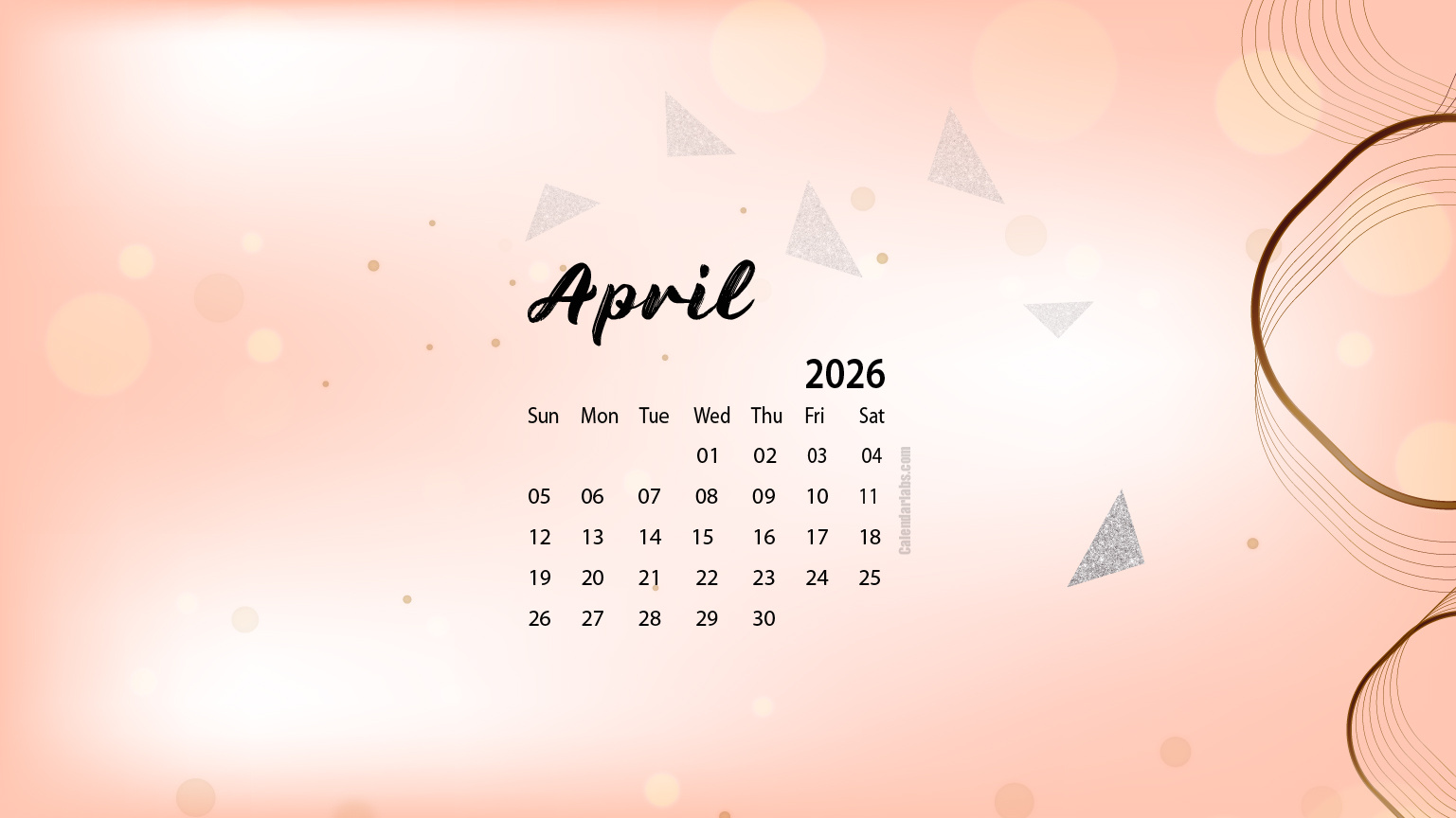 April 2026 Desktop Wallpaper Calendar - Calendarlabs with regard to 2026 Calendar Printable Calendarlabs