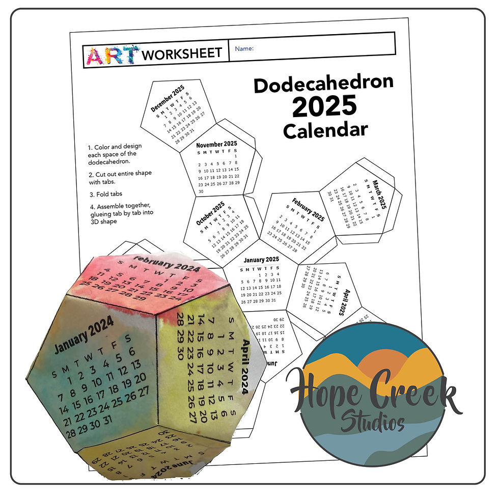 Art Steam Dodecahedron Calendar 2026 Foldable 3D Cube Pattern with 2026 Calendar Printable Dodecahedron Free