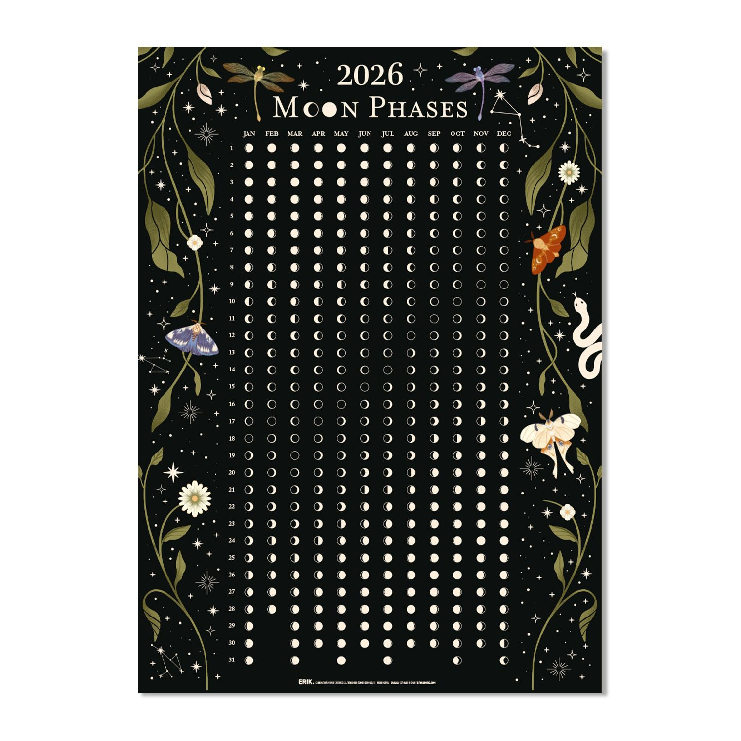 Astral: Mondphasenkalender 2026 - Merchoid Deutschland in Moon Phase Calendar 2026