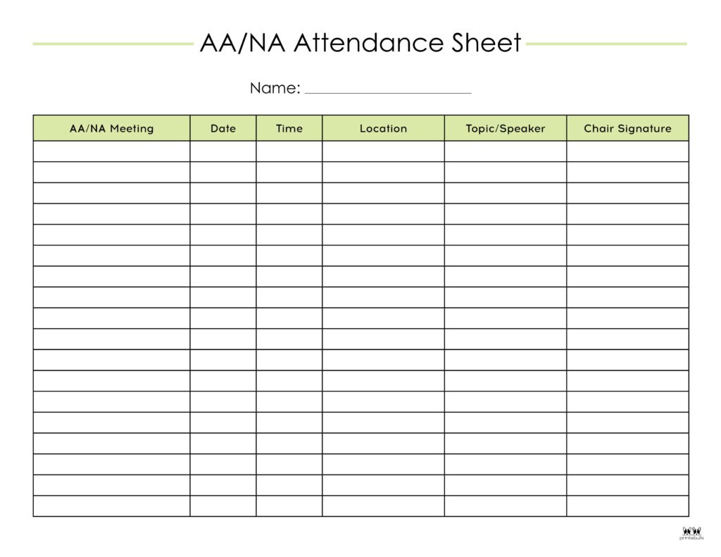 Attendance Sheets - 52 Free Printables | Printabulls inside Attendance Sheet April 2026
