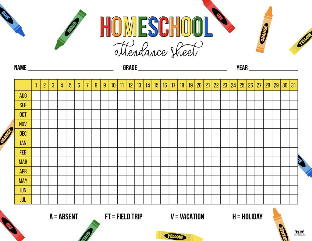 Attendance Sheets - 52 Free Printables | Printabulls within Daily Attendance Register 2026