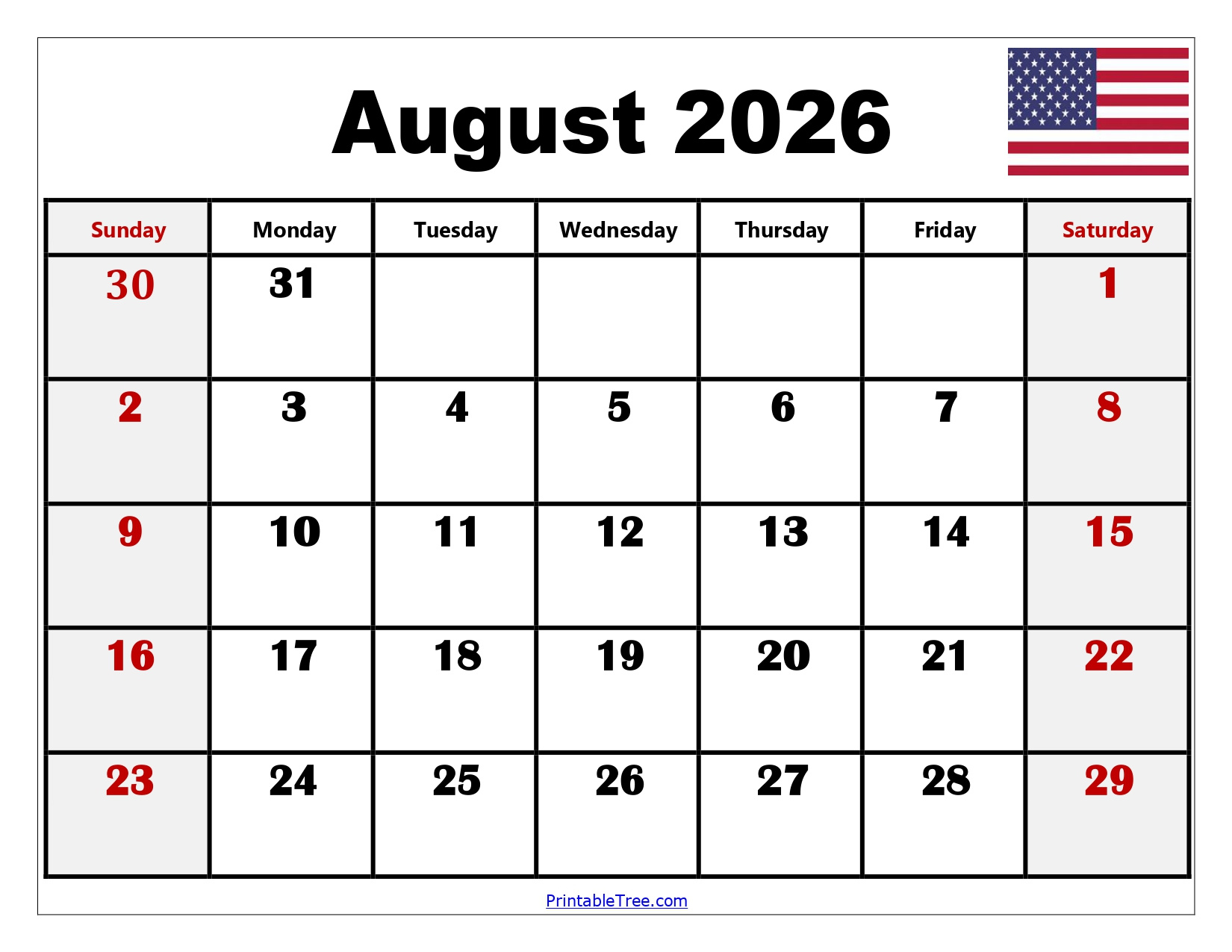 August 2026 Calendar Printable Pdf With Holidays Template with regard to 2026 Calendar Printable August