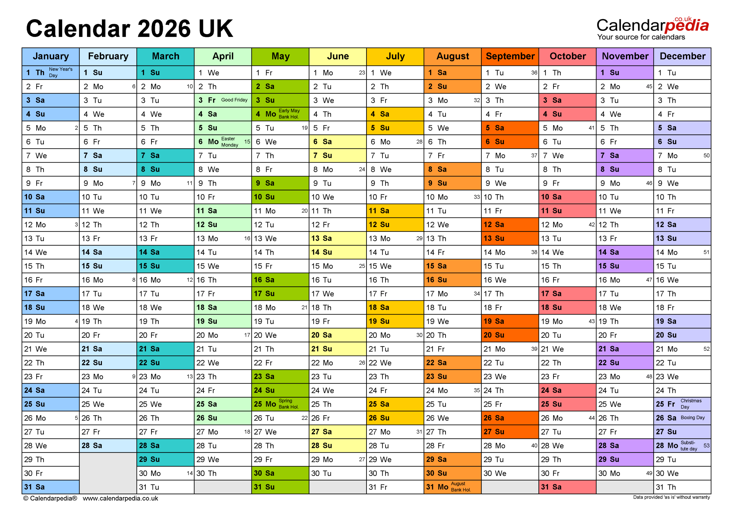 Calendar 2026 (Uk) - Free Printable Pdf Templates with regard to Calendar For Year 2026