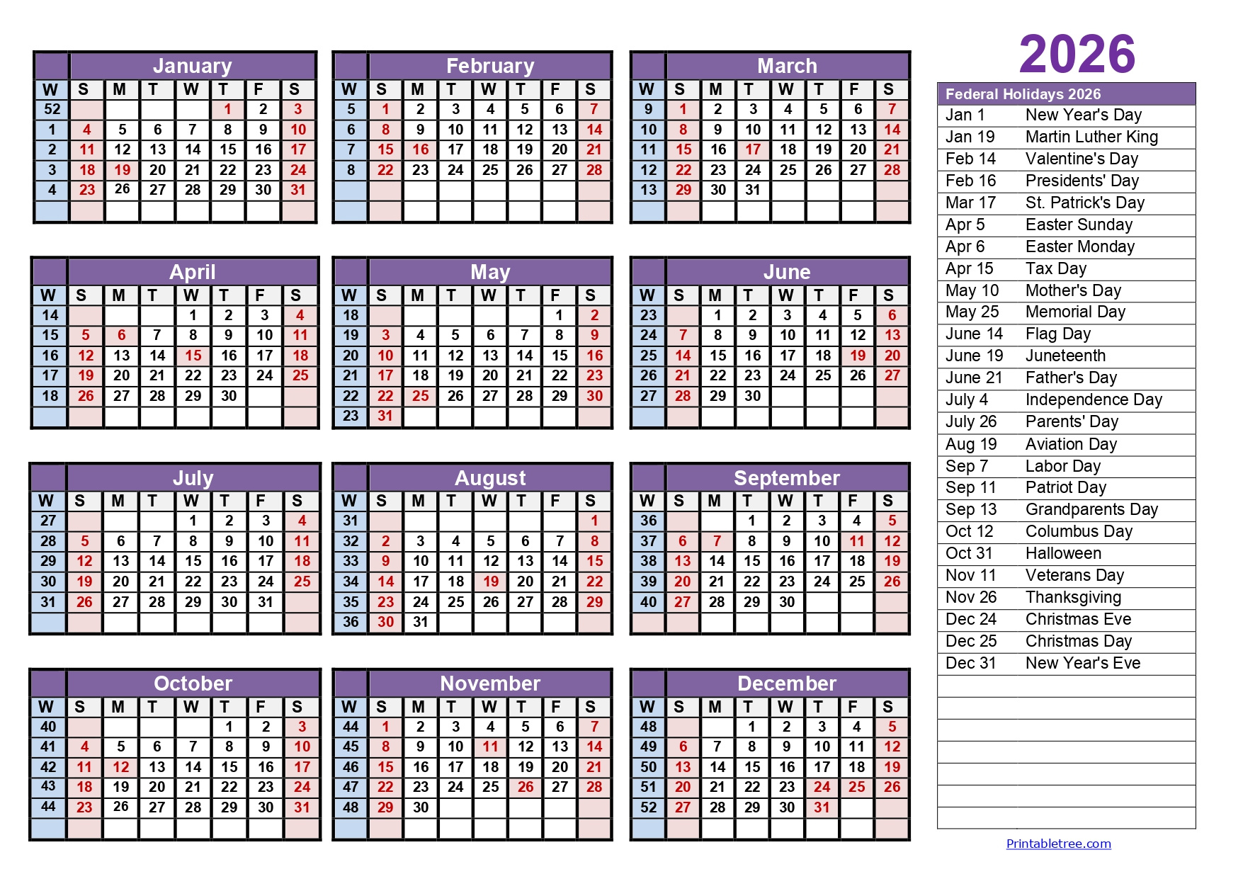 Calendar Weeks 2026 - Printable Tree regarding 2026 Calendar Printable with Week Numbers