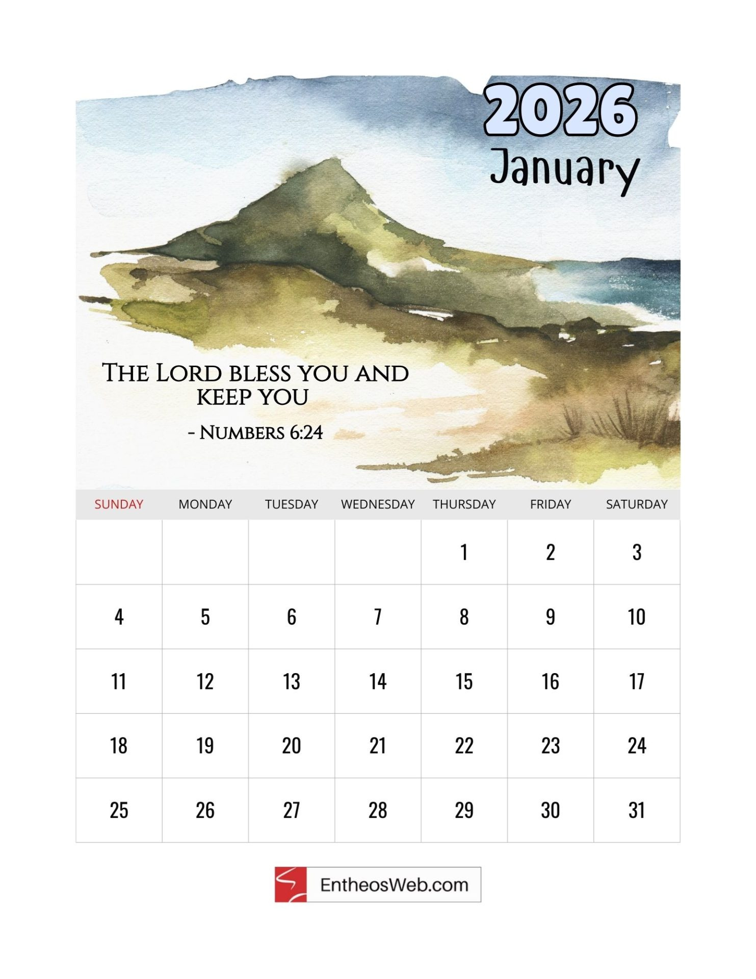 Christian 2026 Calendar With Bible Verses | Entheosweb within Christian Calendar 2026 Printable