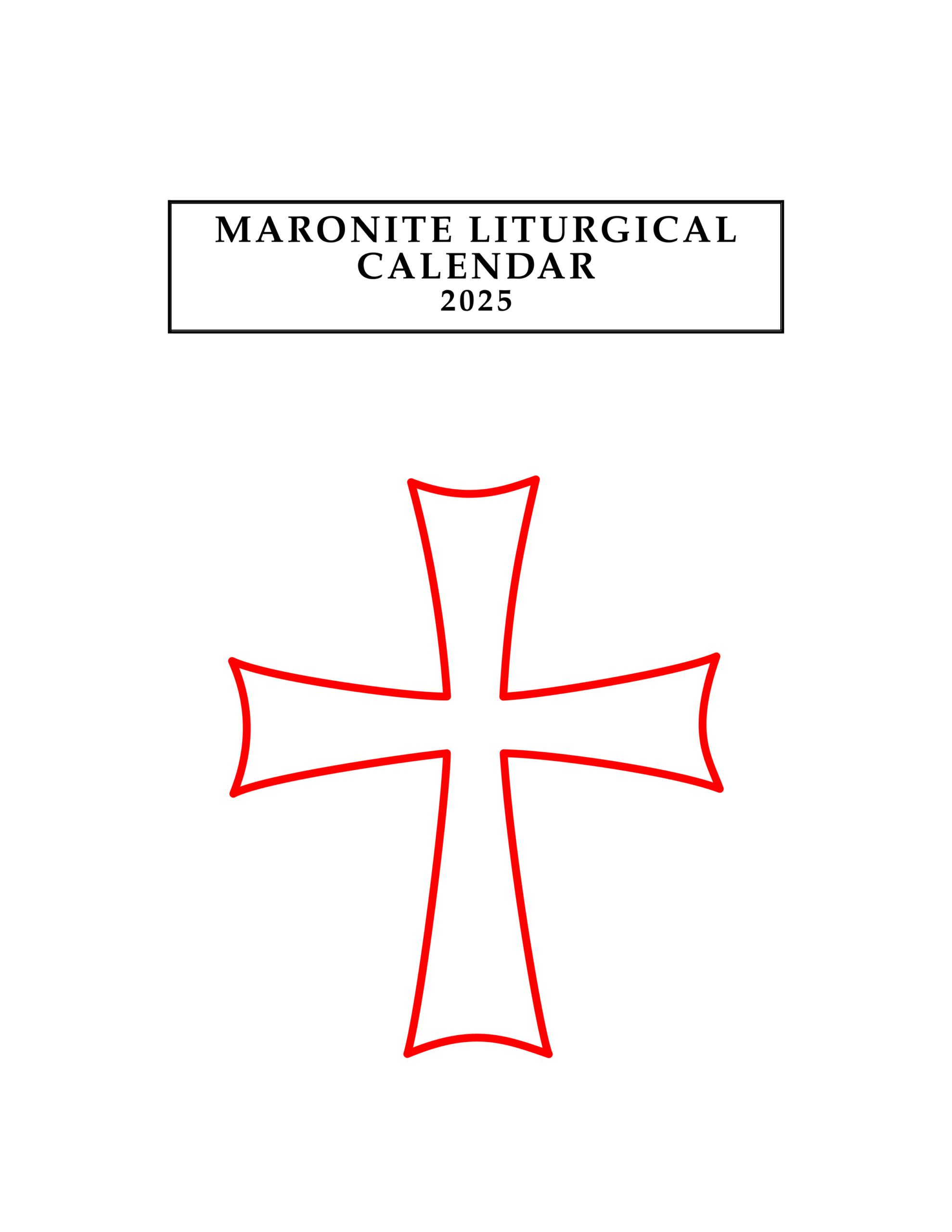 Cir 24-85 Eparchial Desk Calendar 2025 — Eparchy Of Saint Maron Of throughout Maronite Liturgical Calendar 2026