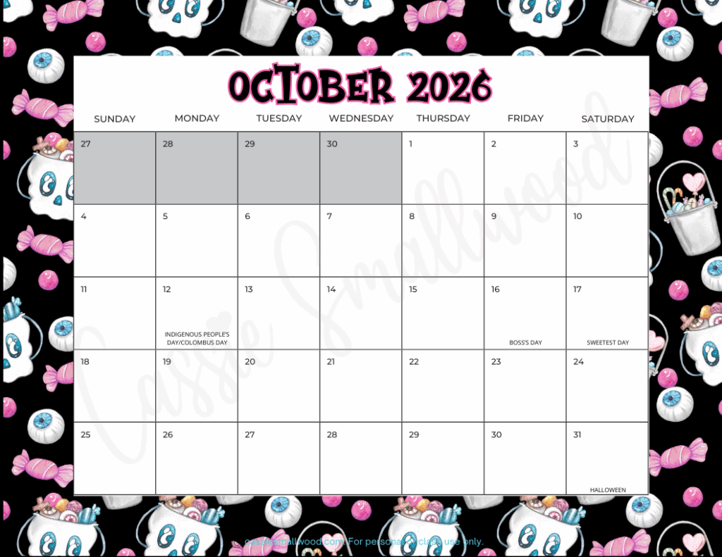 Cute Free Printable 2026 Monthly Calendar (Blank &amp;amp; With Holidays with 2026 Calendar Printable With Holidays Cute
