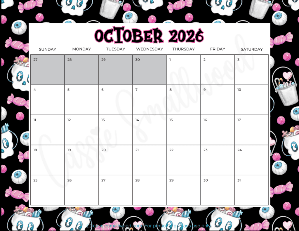 Cute Free Printable 2026 Monthly Calendar (Blank &amp;amp; With Holidays within Calendar 2026 Printable Free Cute