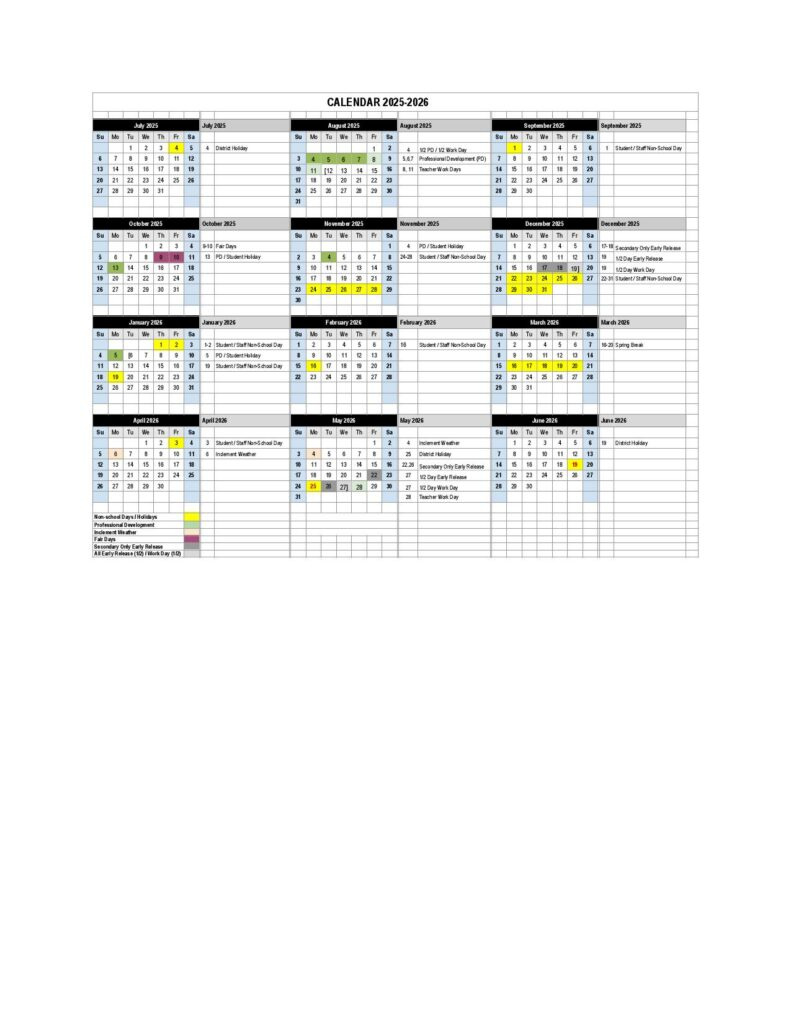 Dallas Independent School District Calendar 2025-26 | Download Now regarding Disd 2025 To 2026 Calendar Printable