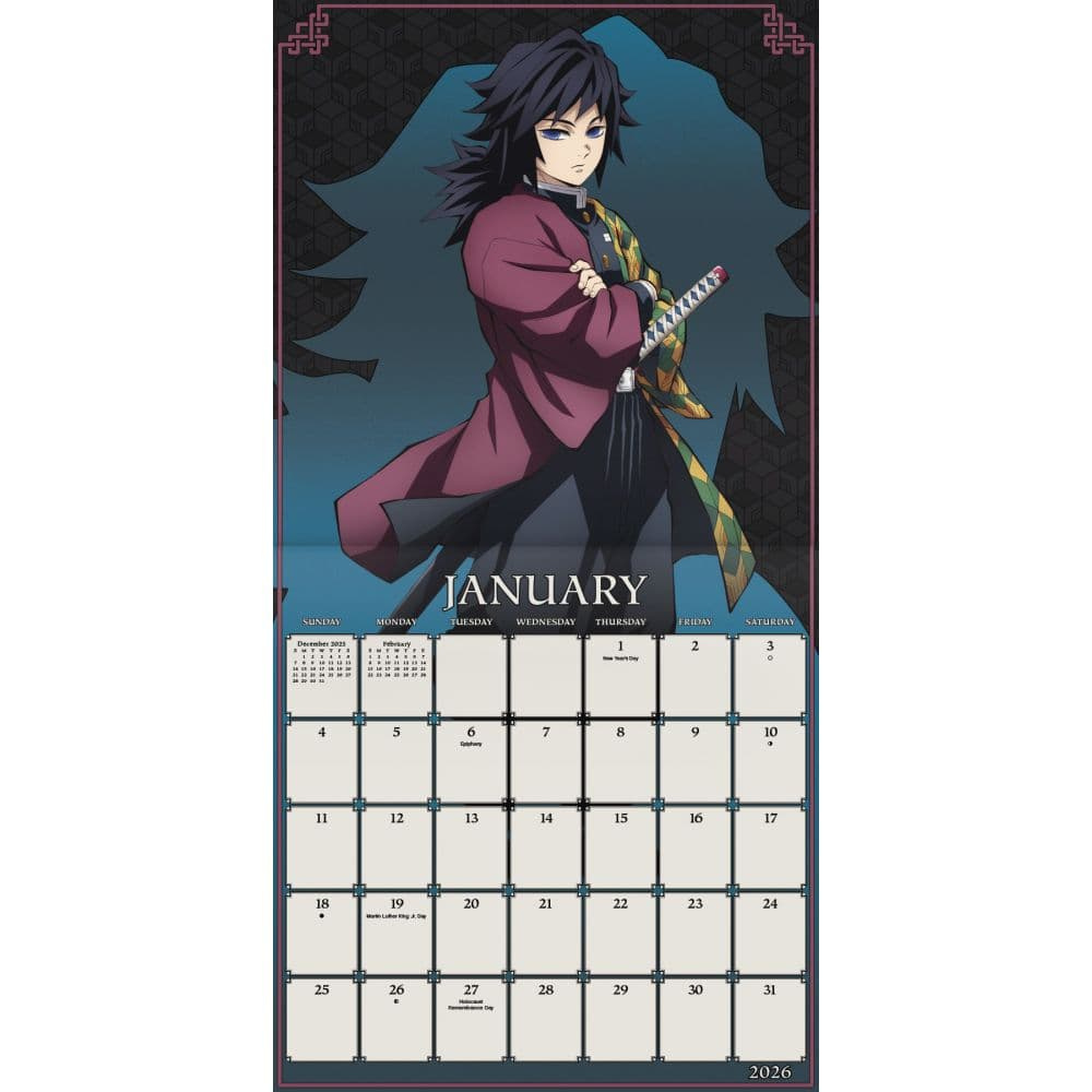 Demon Slayer Kimetsu No Yaiba 2026 Wall Calendar - Calendars intended for Anime Calendar 2026 Printable