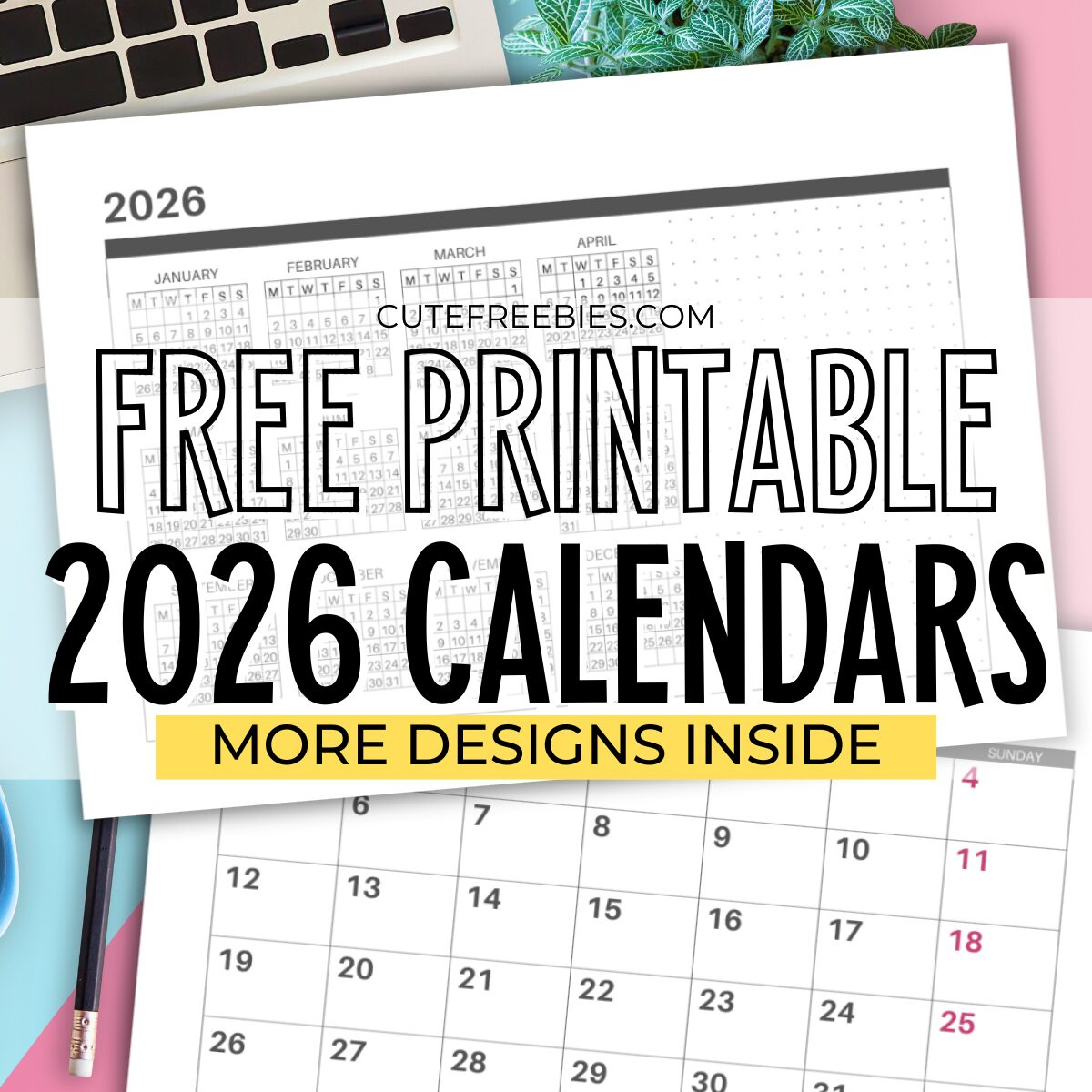 Download 2026 Printable Monthly Calendars And 2026 Planners - Cute inside Calendar Labs 2026 Monthly Printable Calendar