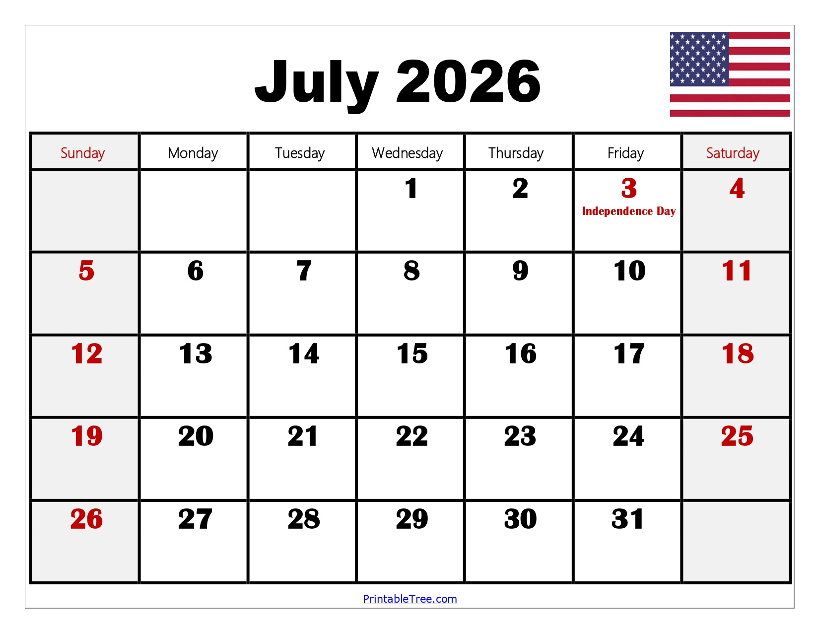 Free July 2026 Calendar Printable Pdf With Holidays Template in 2026 Julian Calendar with Holidays