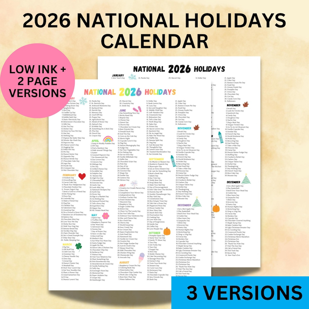 Fun Holidays March Holiday May Holidays Random Holiday Calendar with regard to National Day Calendar March 2026