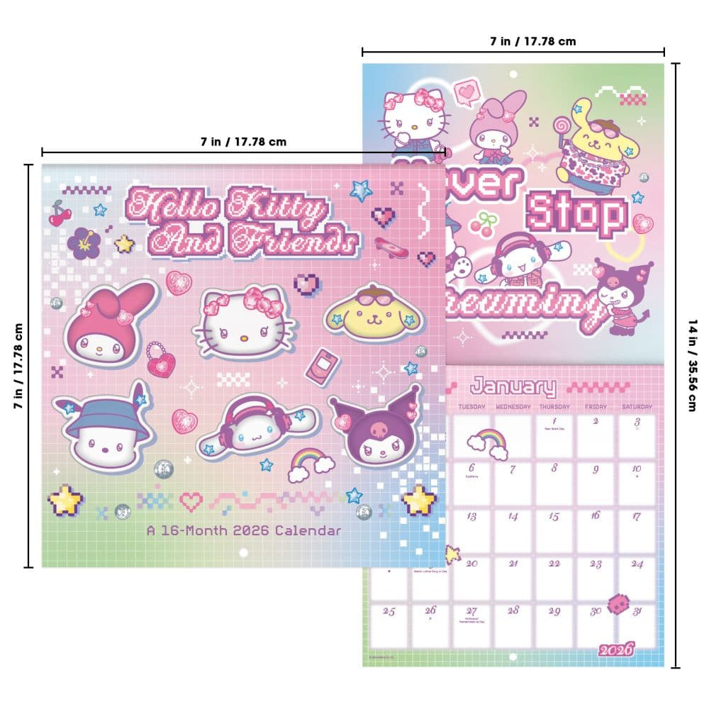 Hello Kitty 2026 Mini Wall Calendar - Calendars in Hello Kitty Calendar 2026 Printable