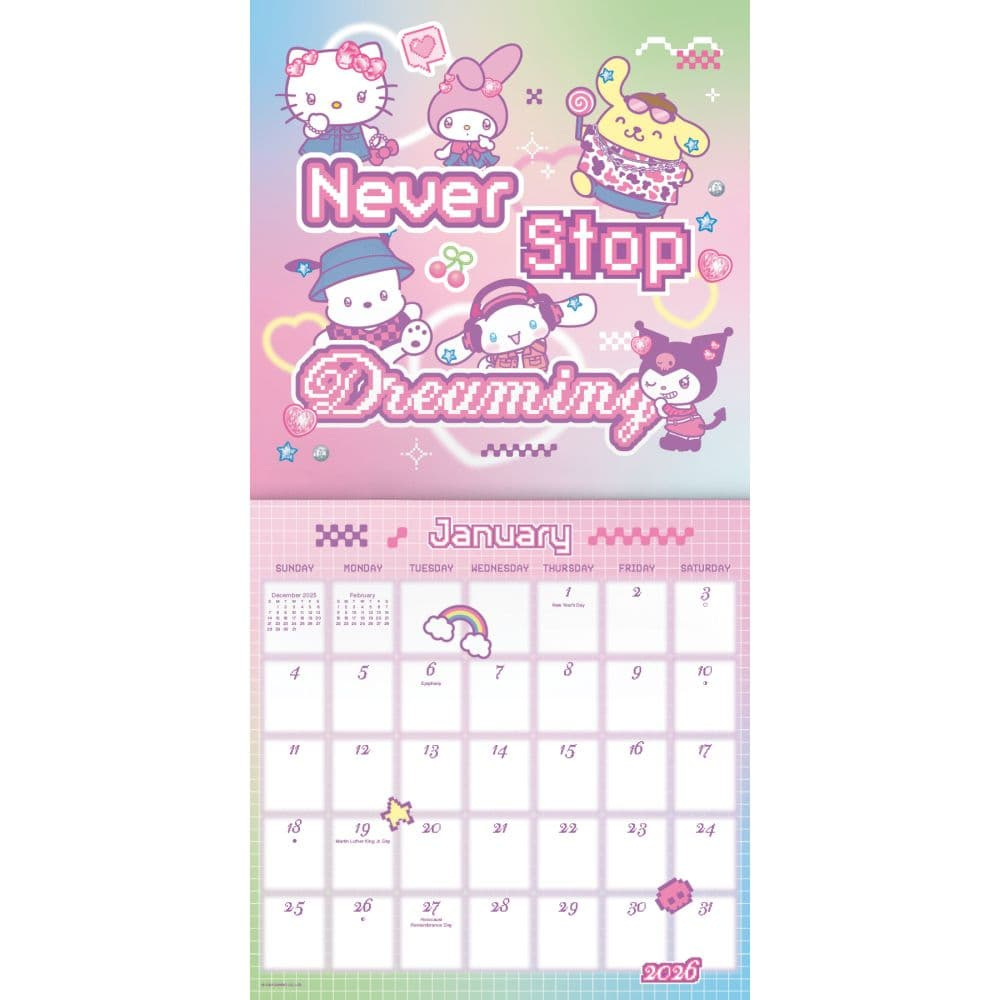 Hello Kitty 2026 Mini Wall Calendar - Calendars in Hello Kitty Calendar 2026 With Holidays