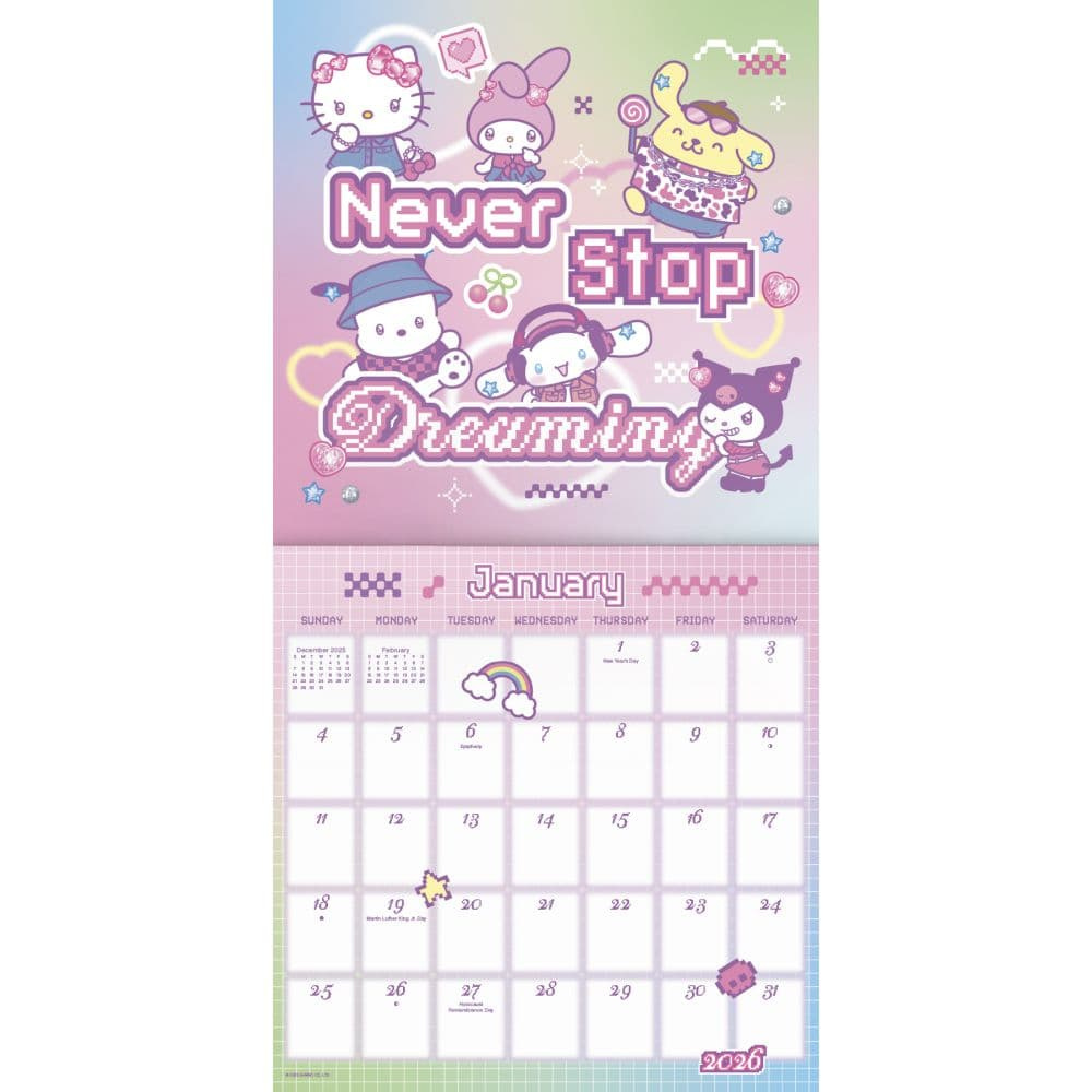 Hello Kitty And Friends Exclusive With Decal 2026 Wall Calendar within Hello Kitty Printable Calendar 2026