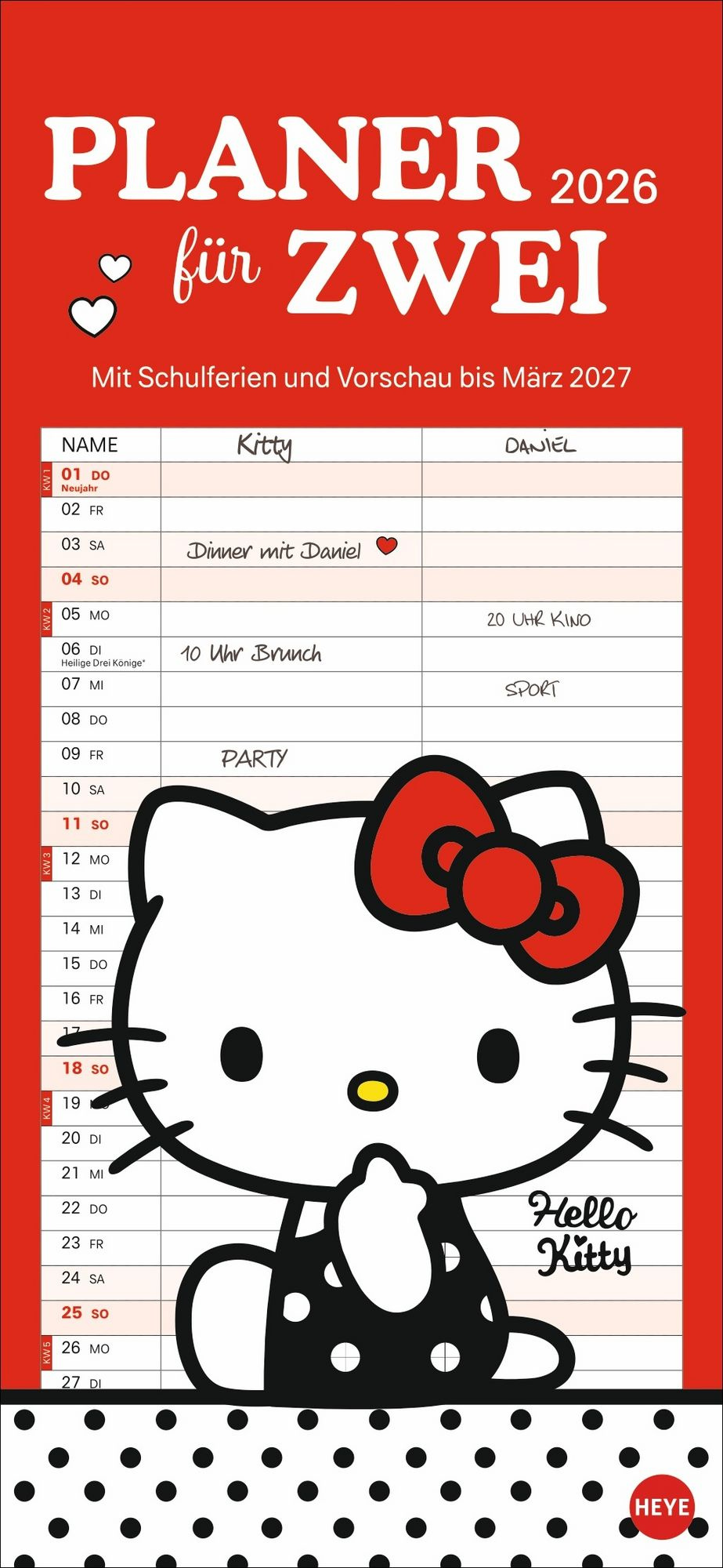 Hello Kitty Planer Für Zwei 2026" Kaufen in Hello Kitty Calendar 2026 Printable