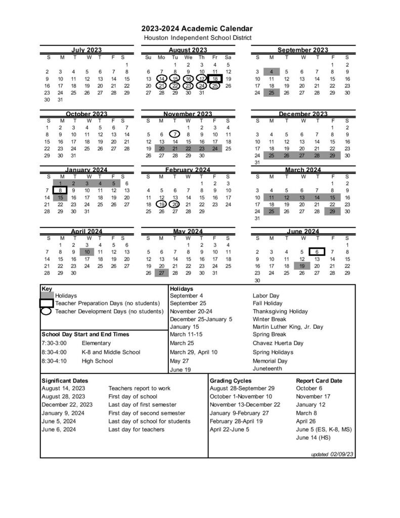 Hisd Academic Calendar 202324 - Mayan Calendar Facts within Hisd 2025 to 2026 Calendar Printable