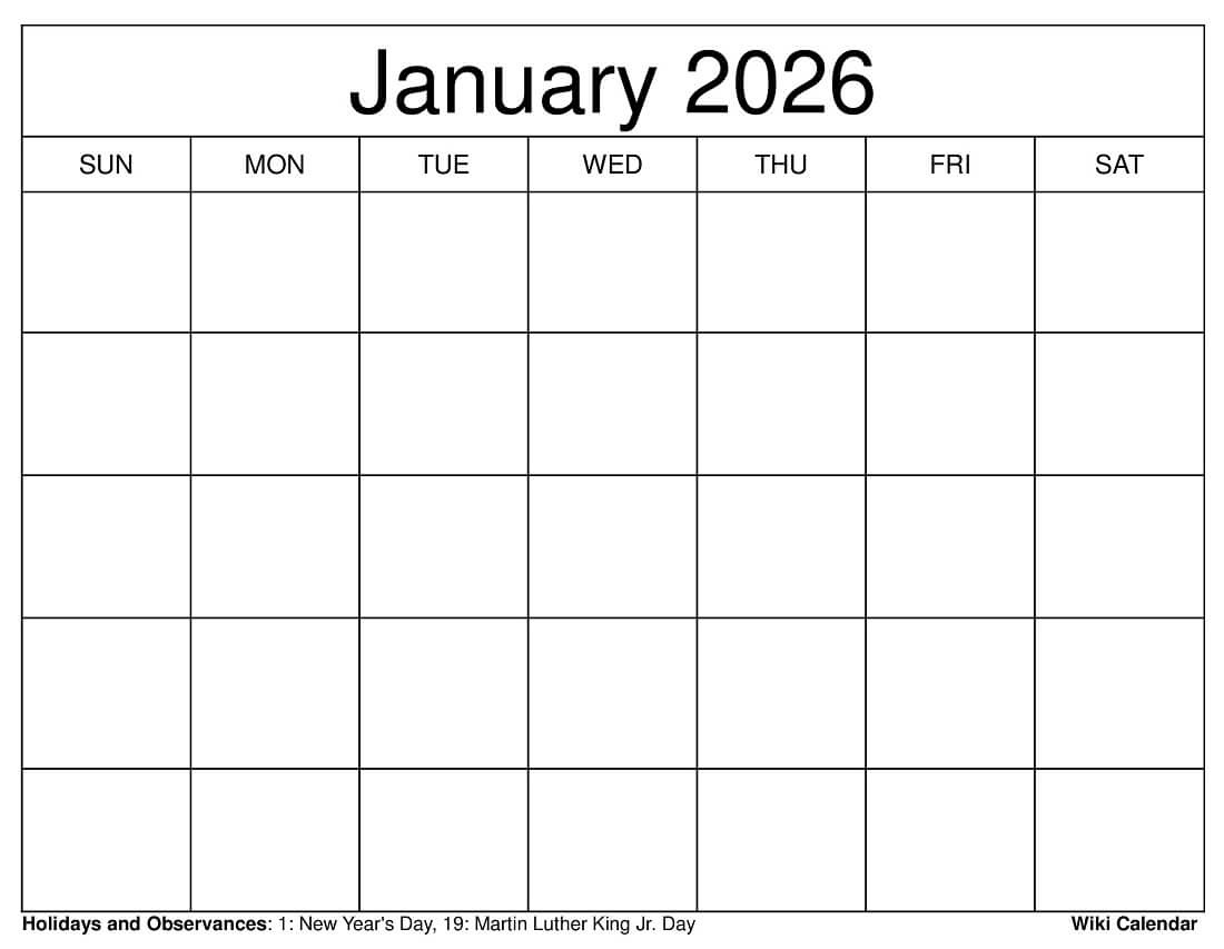 January 2026 Calendar - Printable Templates &amp;amp; More regarding January Free Printable Calendar 2026