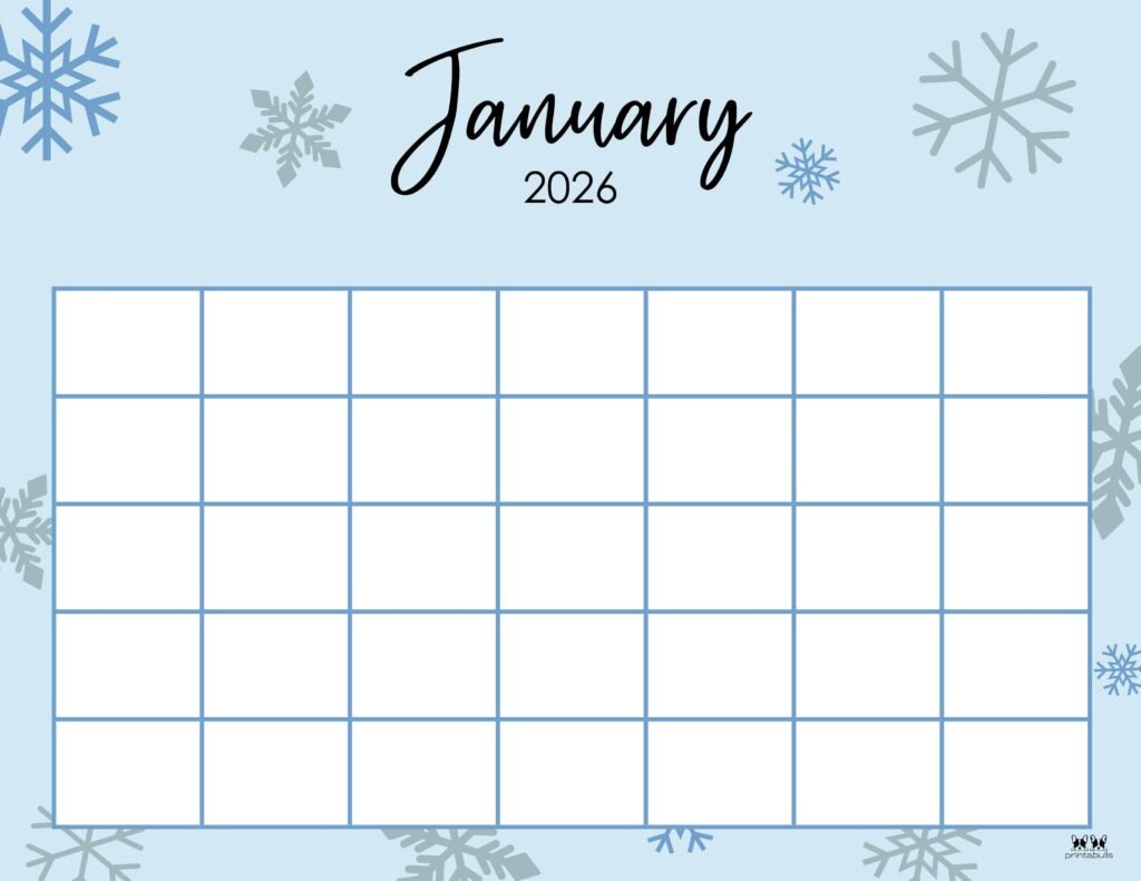 January 2026 Calendars - 123 Free Printables | Printabulls intended for January 2026 Calendar Printable Free Download