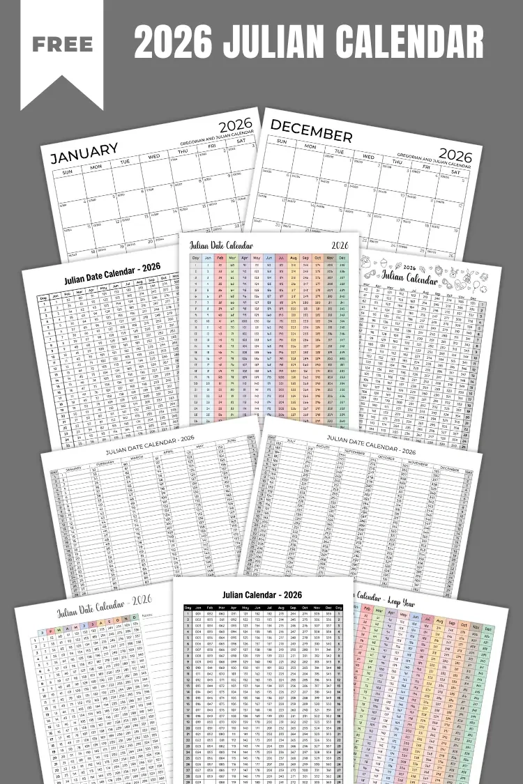 Julian Calendar 2026 | Free Pdf Printables with regard to 2026 Monthly Julian Calendar