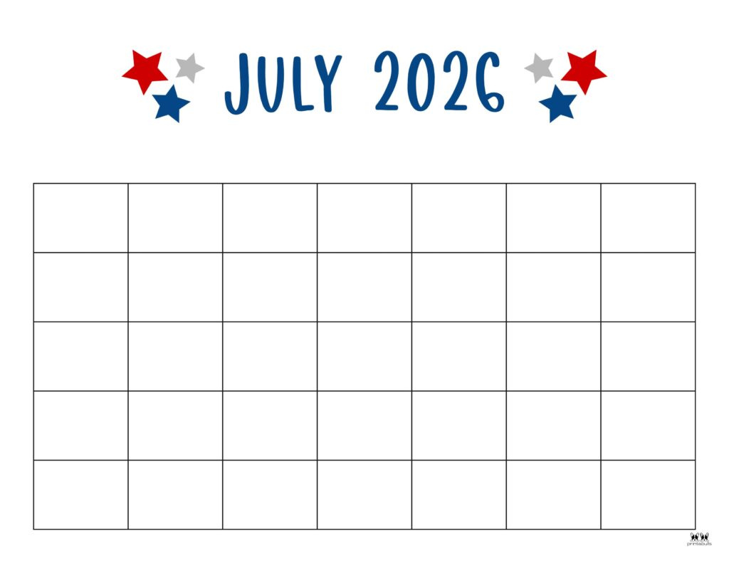 July 2026 Calendars - 123 Free Printables | Printabulls with regard to 2026 Calendar Printable July